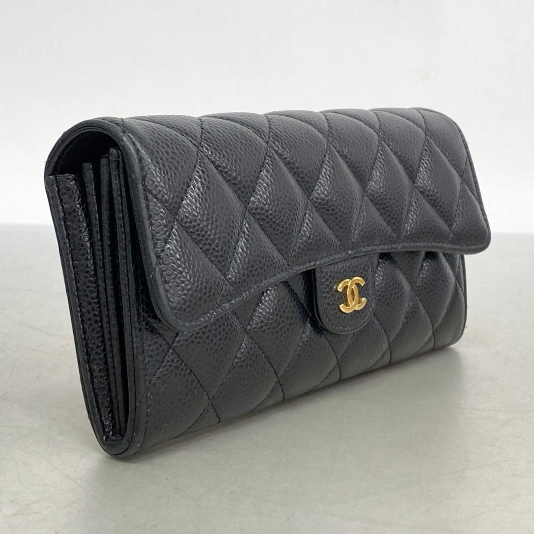 Chanel Matelasse Caviar Leather Long Wallet