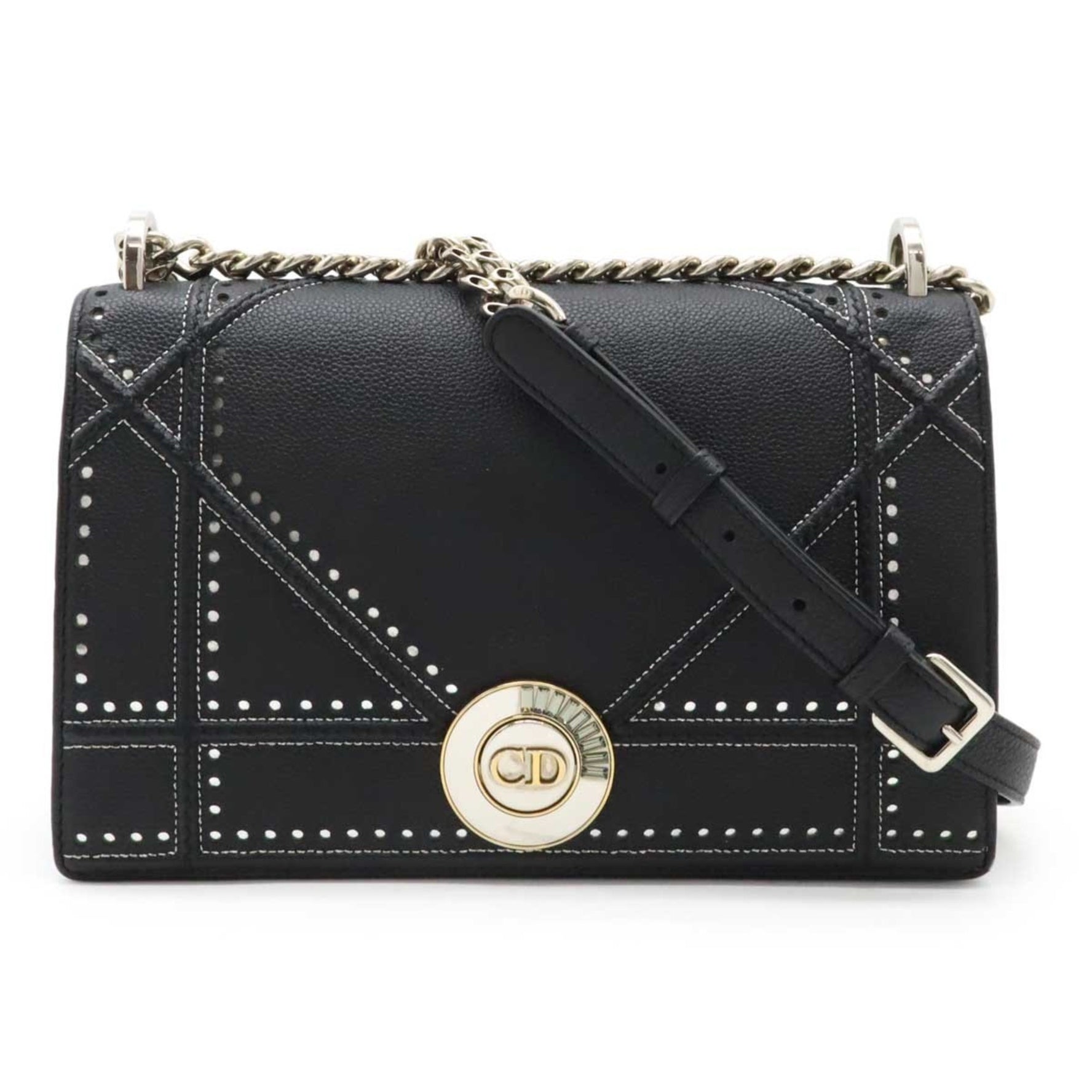 Christian Dior Diorama Chain Bag Shoulder Punching Leather