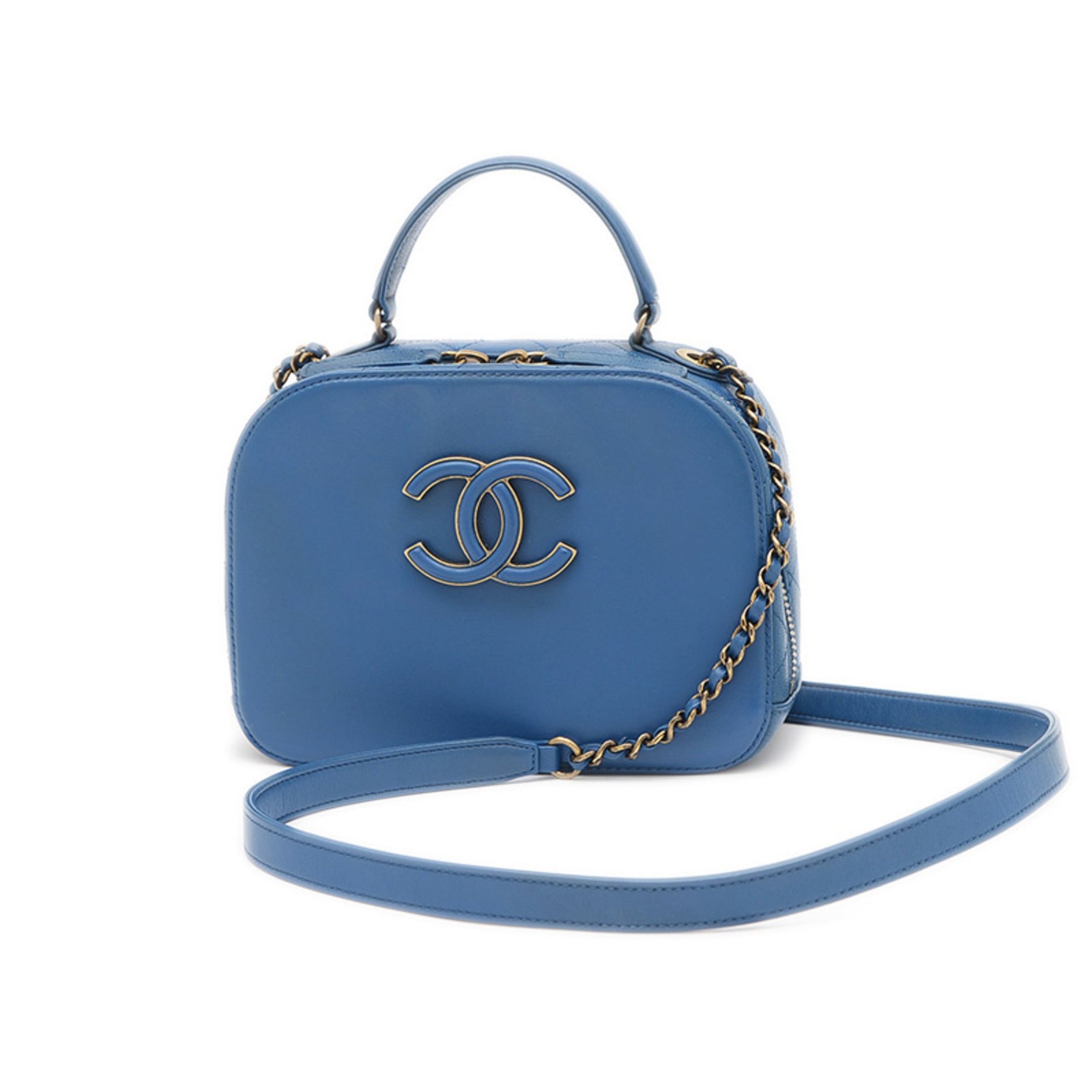 Chanel Coco Mark Hand Shoulder Bag with Chain Strap, Calfskin, Gold Hardware