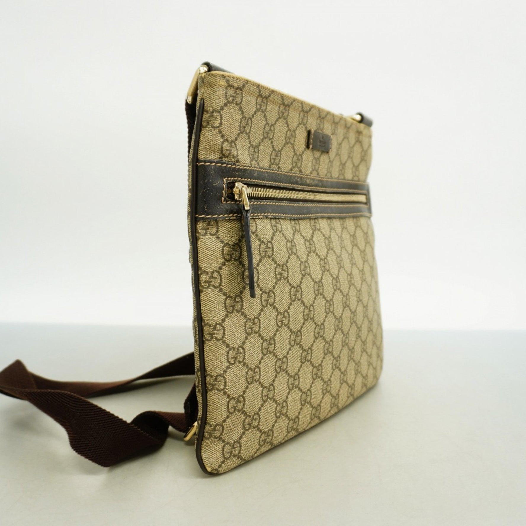 Gucci GG Supreme Shoulder Bag Champagne