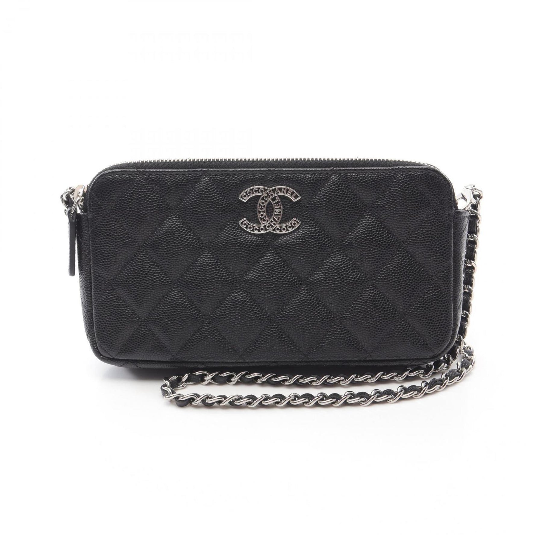 CHANEL Matelasse Shoulder Bag Leather Women's Black