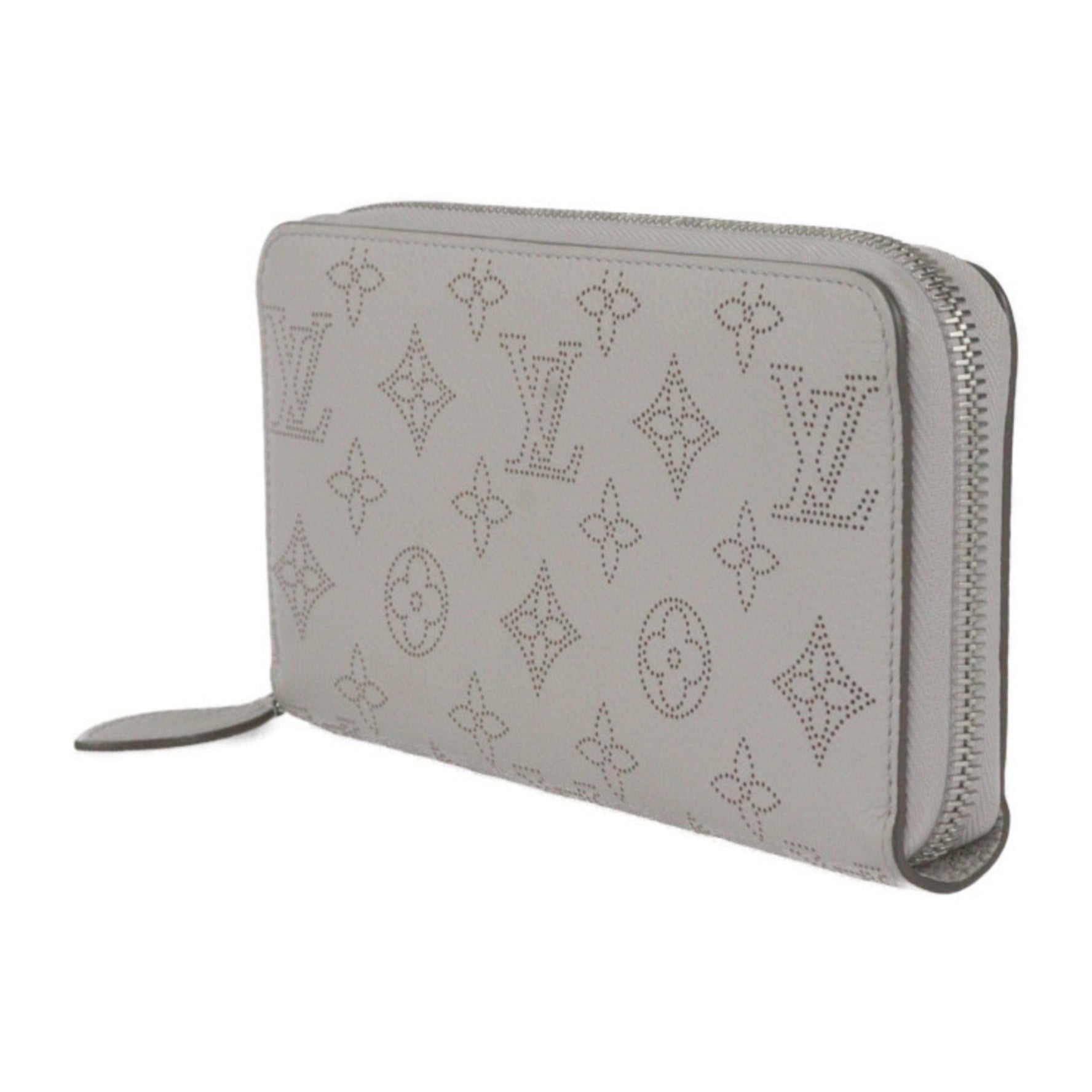 LOUIS VUITTON Louis Vuitton Zippy Wallet Monogram Mahina Long M80314 Leather Bloom Rose Mademoiselle Round Gray 2411073007046R1