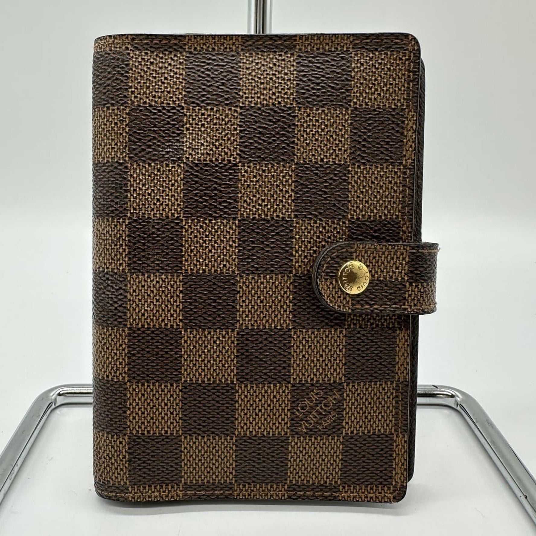 Louis Vuitton Non-sticky Agenda PM Planner Cover, Damier Ebene Leather