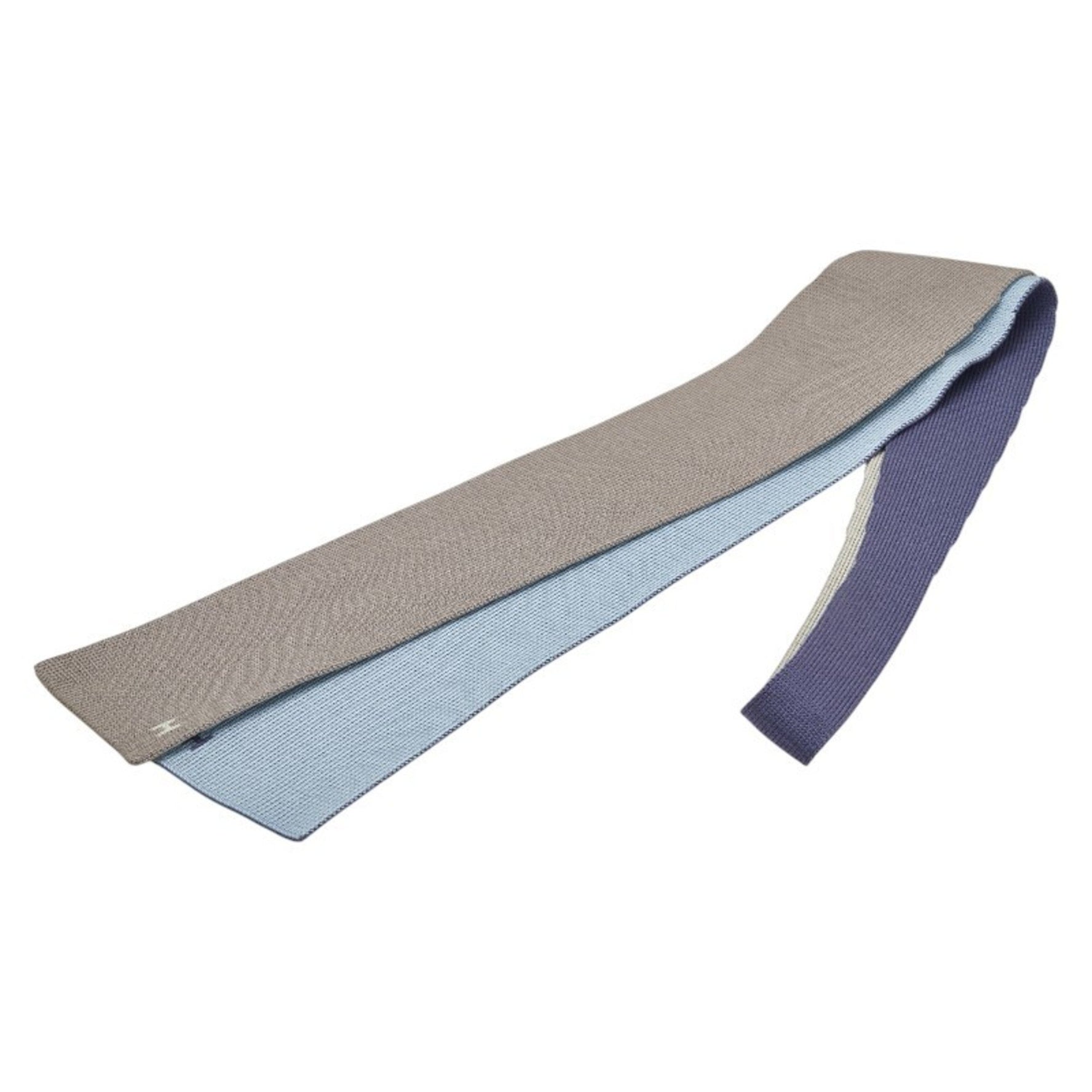 Hermes Hermès Quatre Temps Slim Knit Tie, Blue and Gray Silk