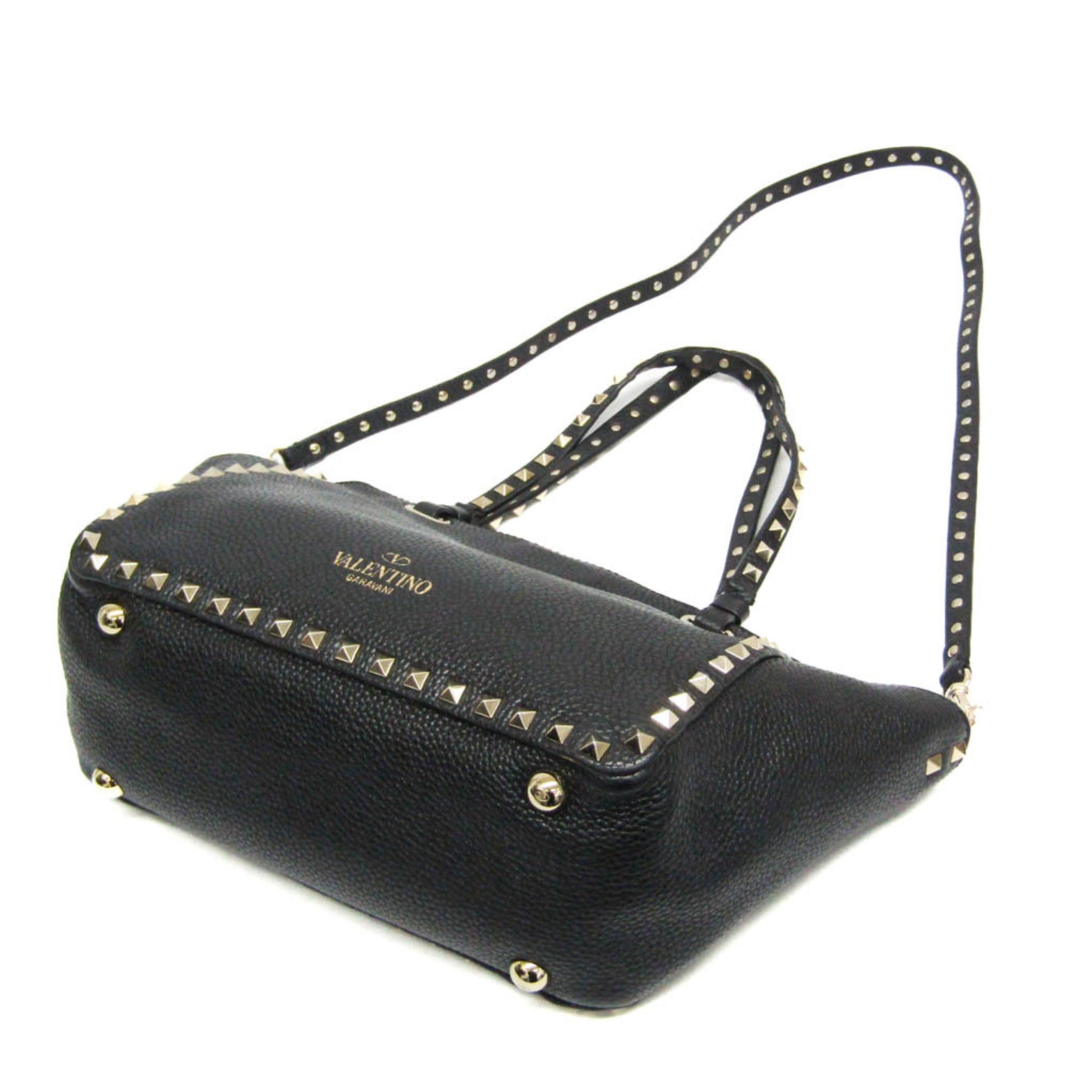 Valentino Garavani Rock Studs Leather Shoulder Bag,Tote Bag