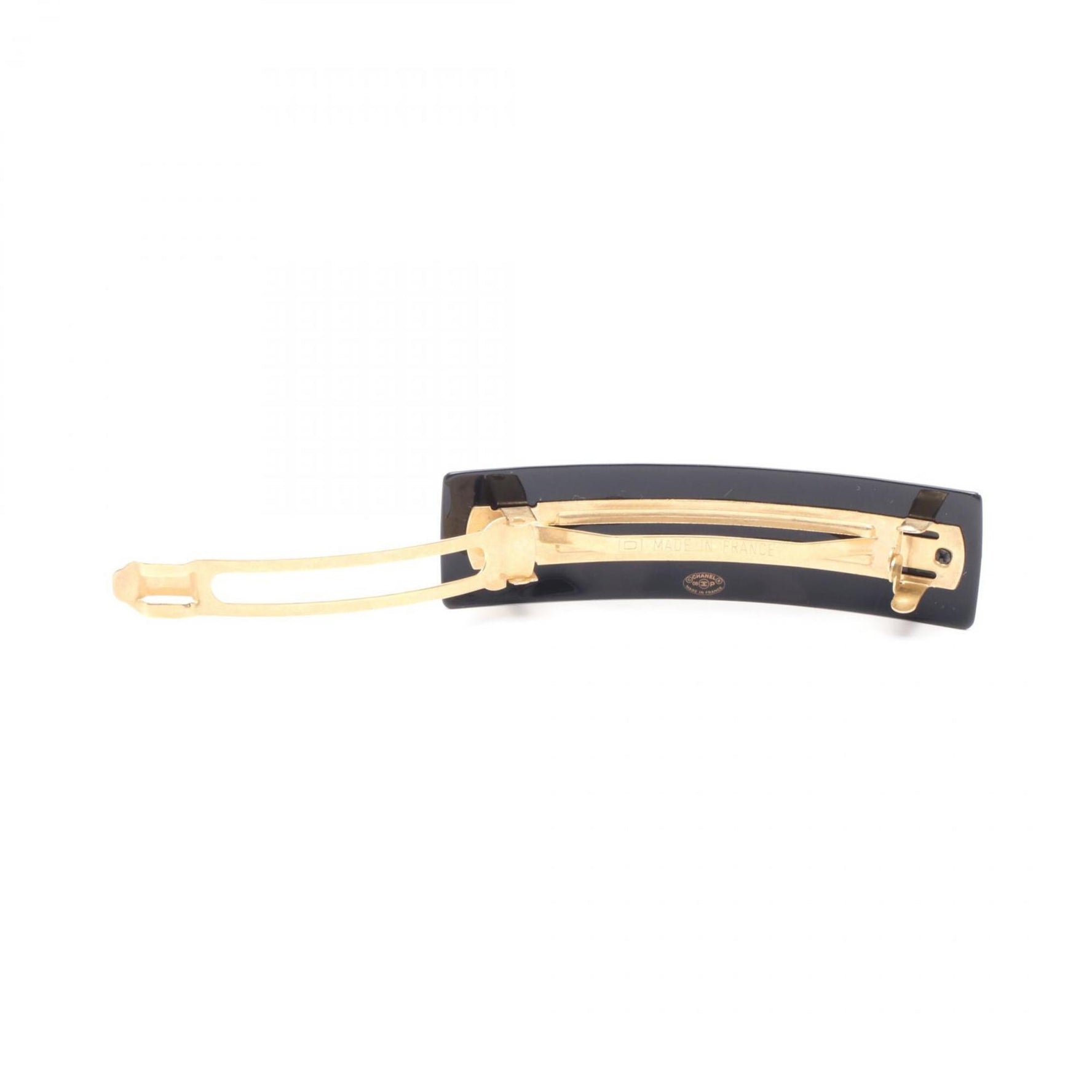 CHANEL Coco Mark Barrette Accessory, Plastic, Black/White