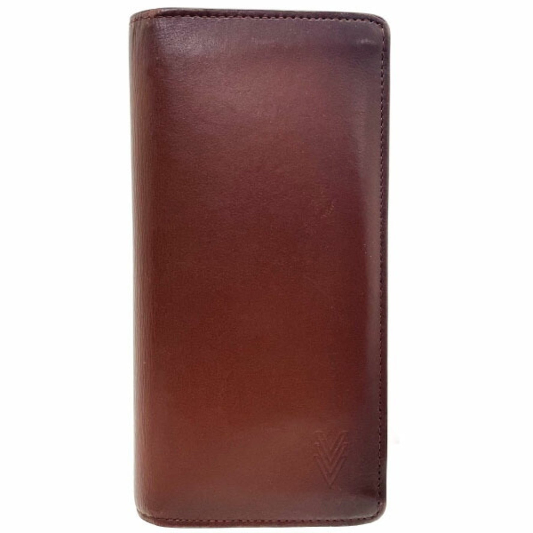 Louis Vuitton Long Wallet Ombre Portefeuille Brazza Leather Brown M61195 LOUIS VUITTON Bi-fold Men's AA-14369