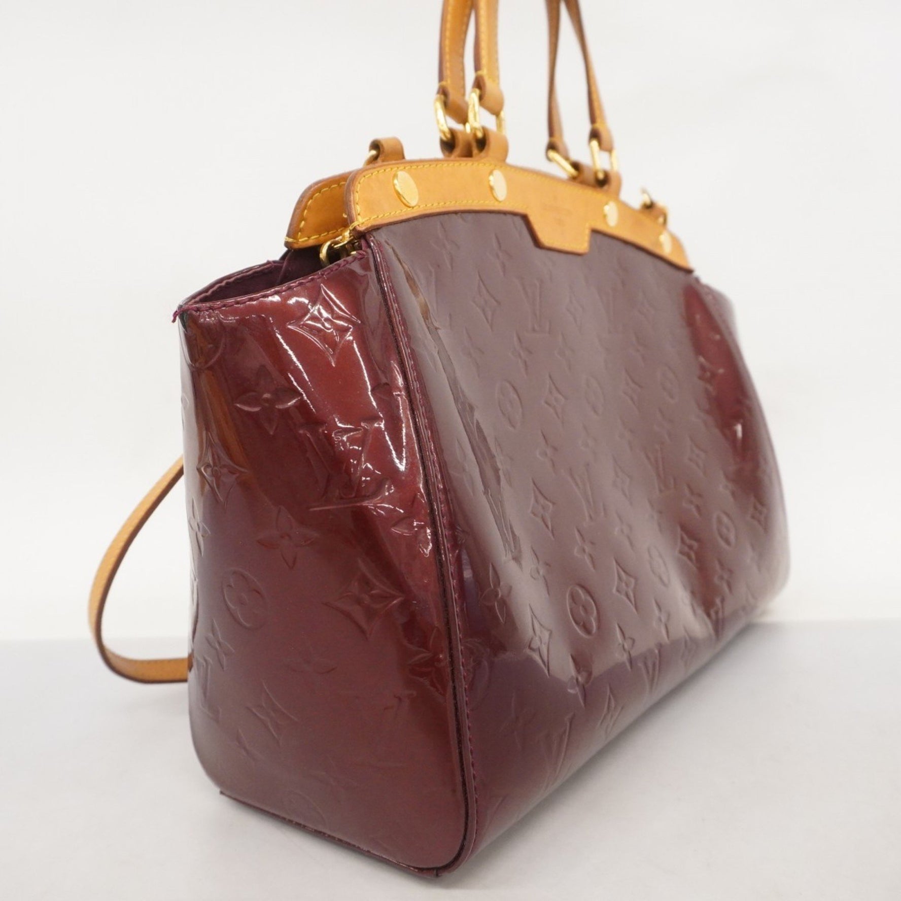 Louis Vuitton Vernis MM M91690 Rouge Fauvist Handbag for Women