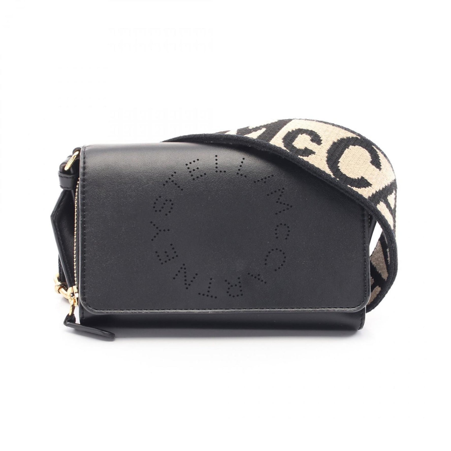 Stella McCartney Crossbody Wallet Shoulder Bag Faux Leather Women's Black