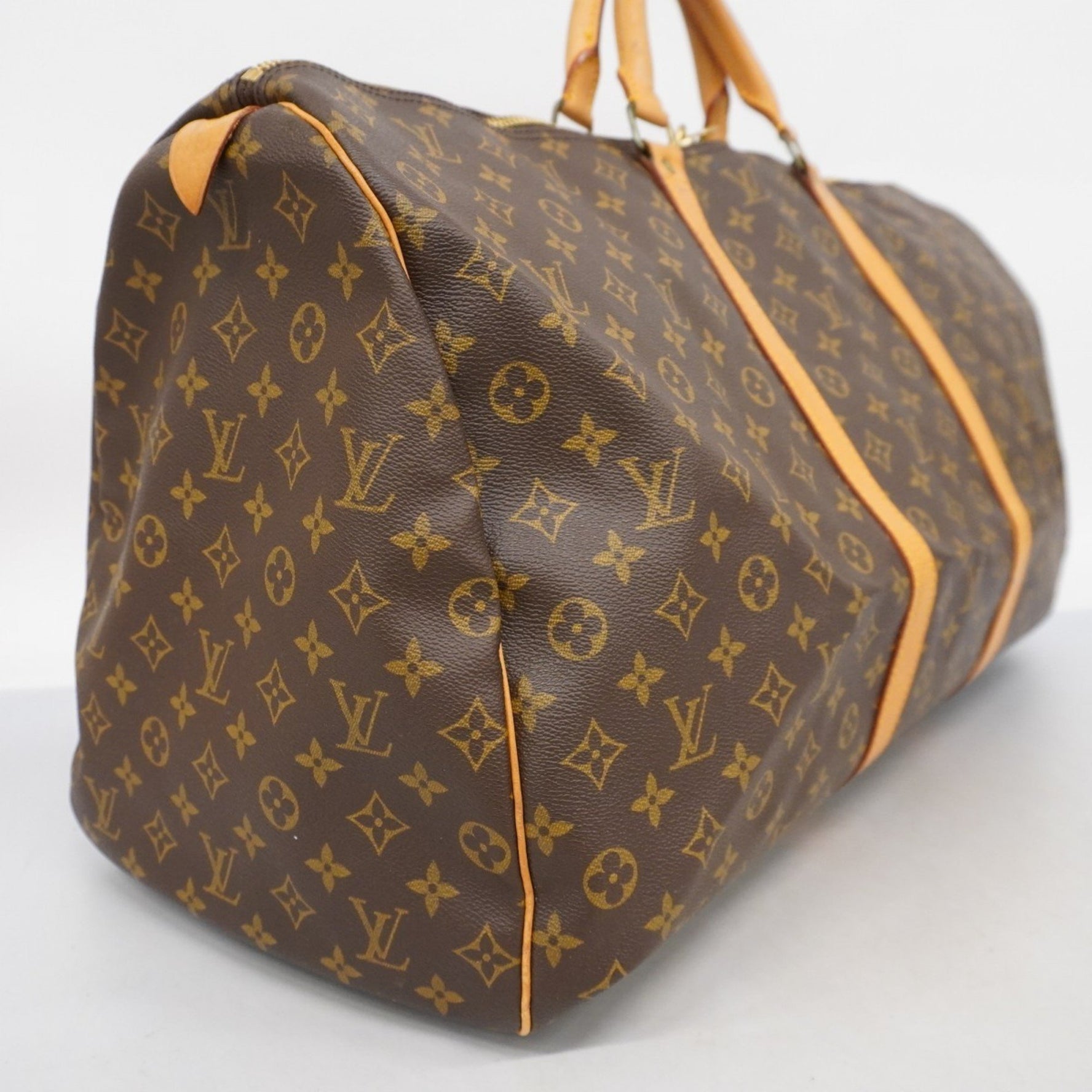 Louis Vuitton Monogram Keepall 60 Boston Bag M41422 Brown Men's and Women's