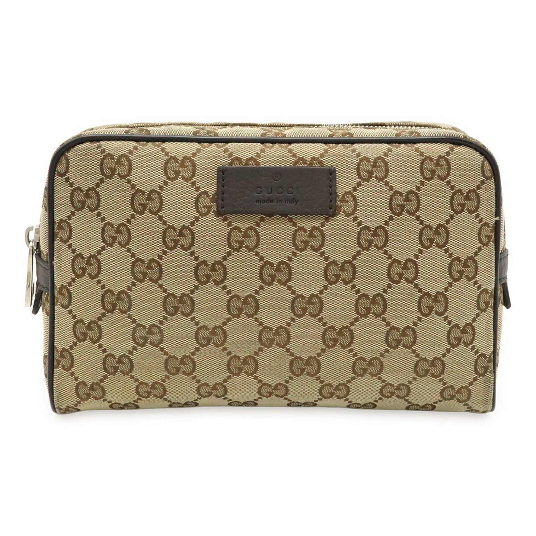 GUCCI GG Canvas Waist Bag/Body Bag/Fan Pouch in Leather (Beige, Dark Brown, Brown)