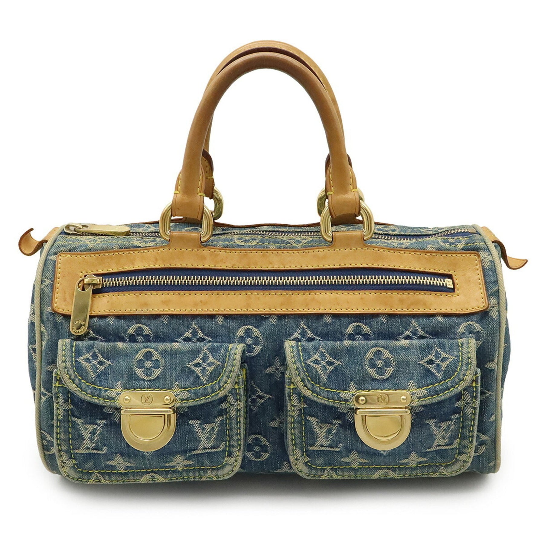 LOUIS VUITTON Monogram Denim Neo Speedy Handbag, Blue, M95019