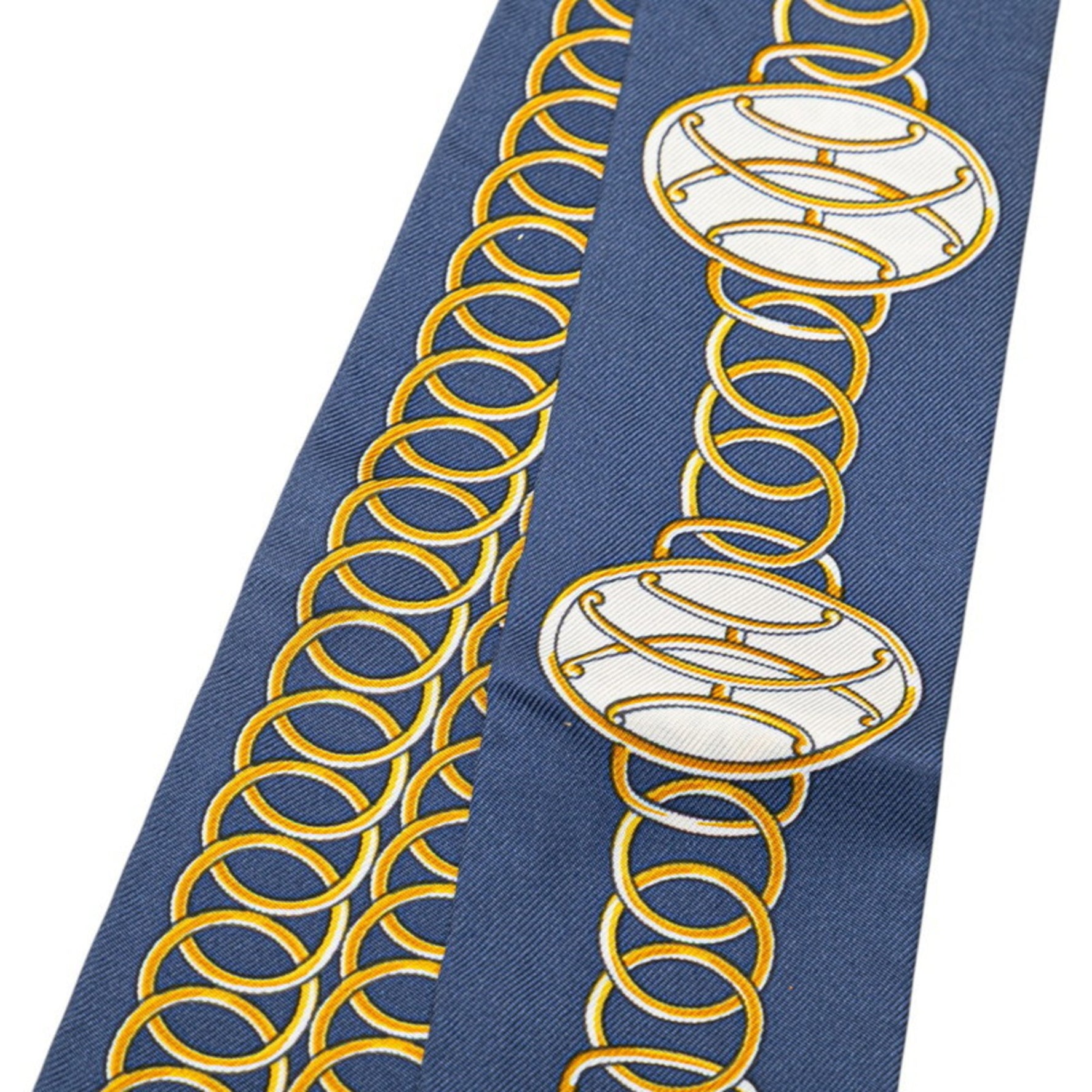 Hermes Hermès Twilly Lift Profile Marine Scarf, Blue Multicolor Silk