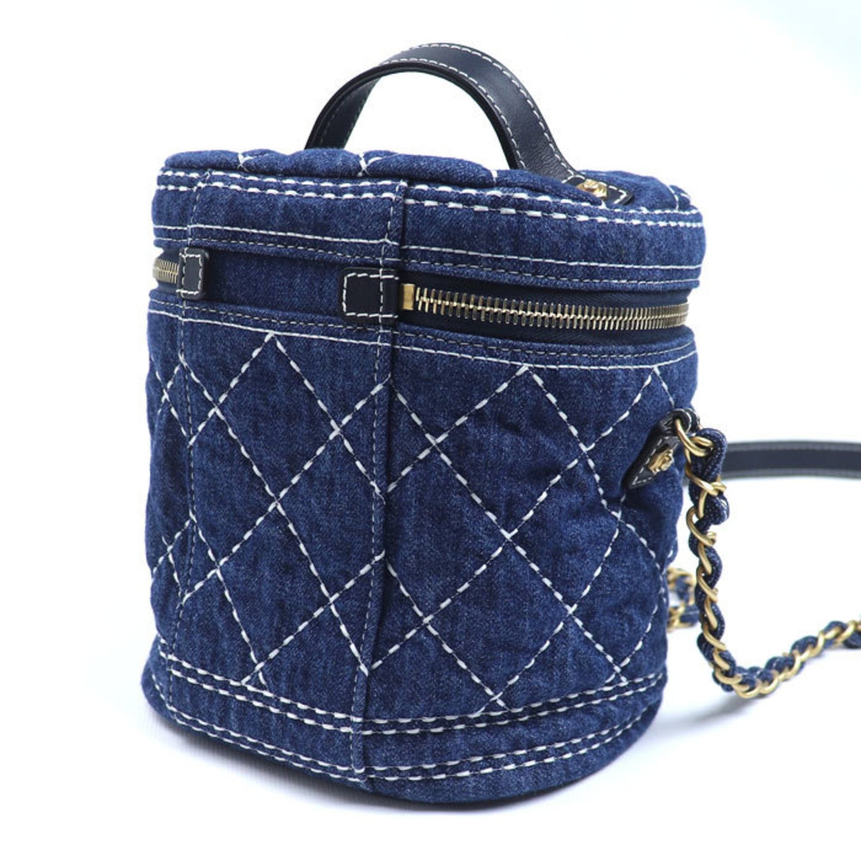 CHANEL Chain Shoulder Vanity Bag, Denim, Coco Mark, 2020 Cruise Collection