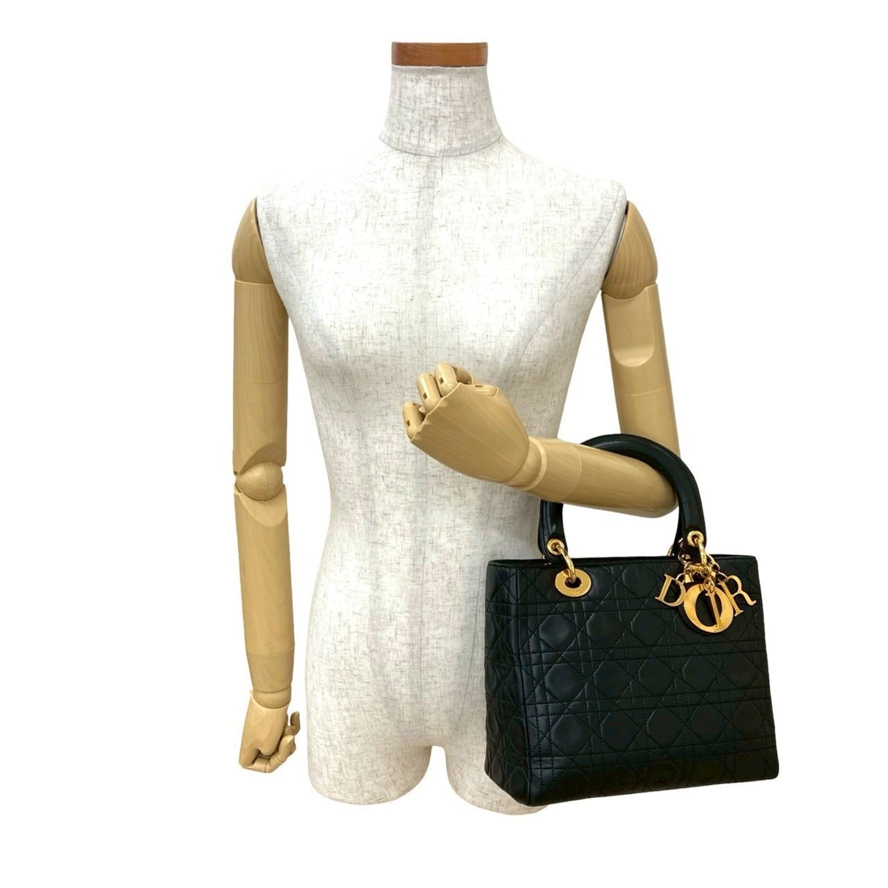 Christian Dior Lady Cannage Leather Handbag/Mini Tote Bag, 09761