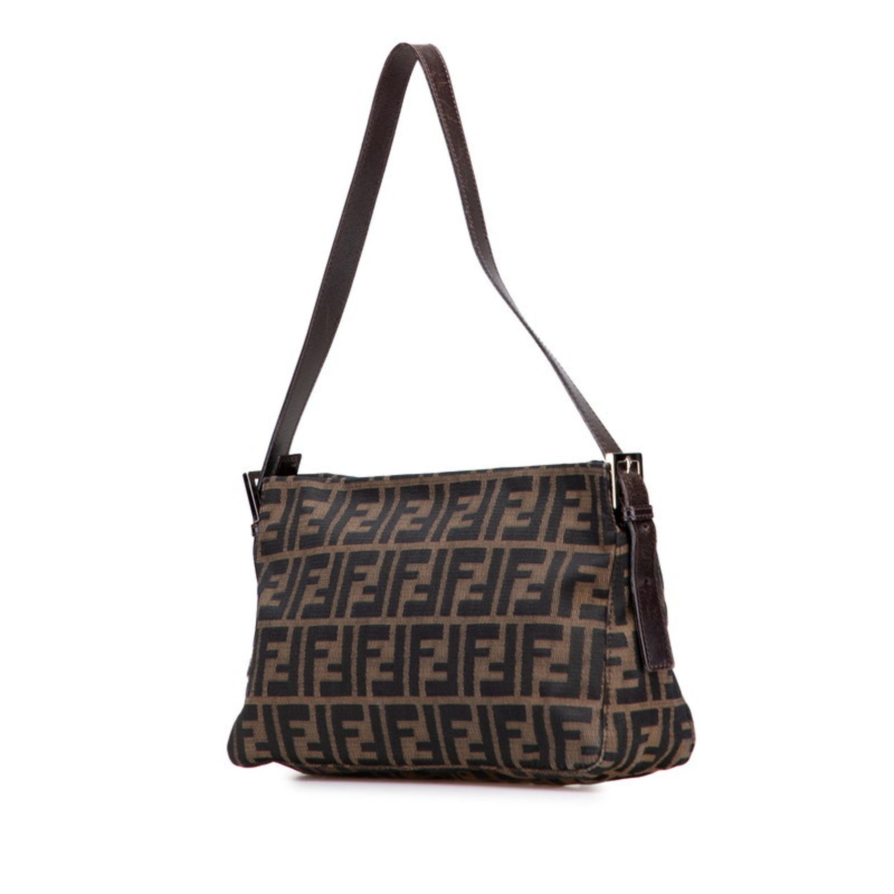 Fendi Zucca One-Shoulder Bag Brown/Black Canvas/Leather
