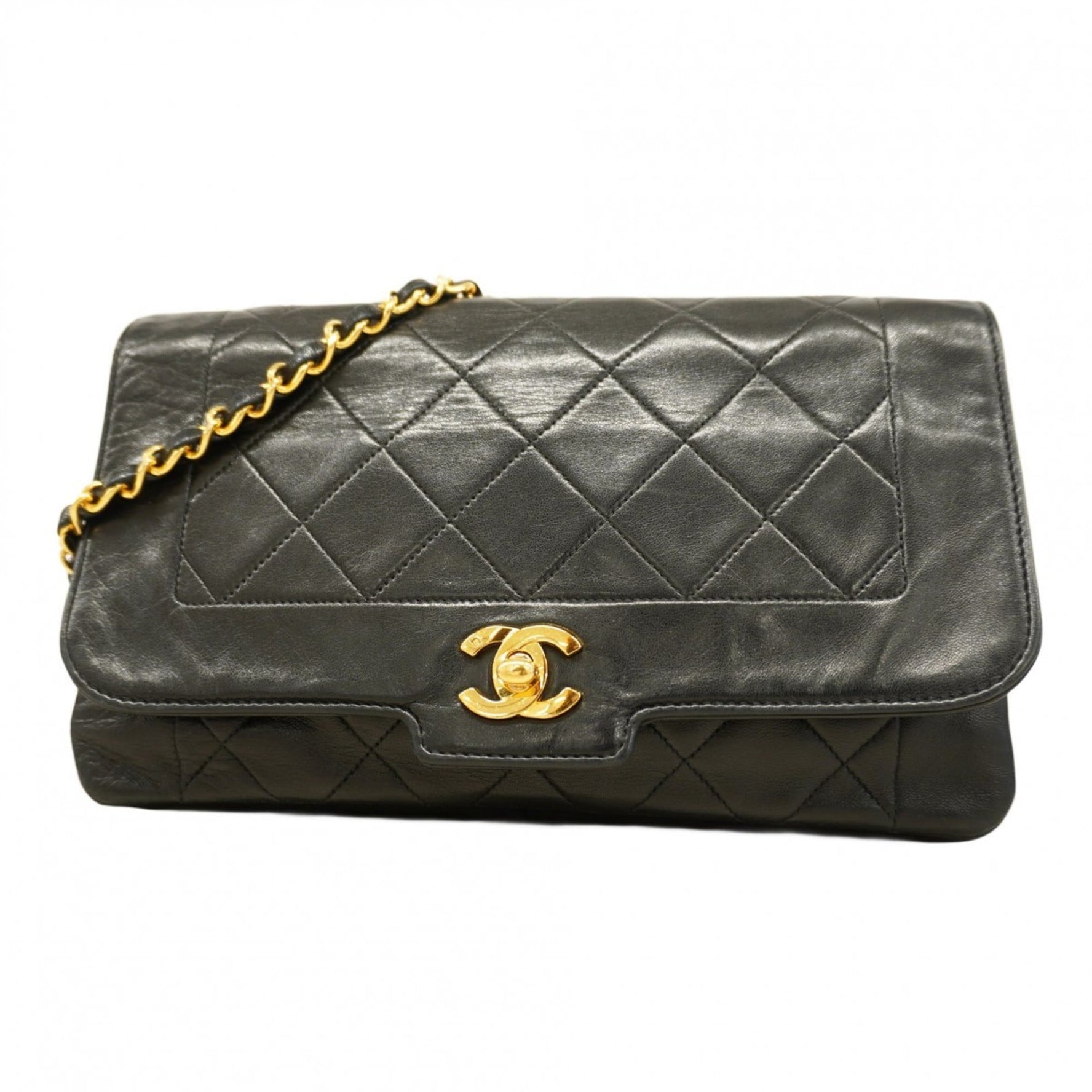 Chanel Diana Matelasse Chain Shoulder Bag in Lambskin
