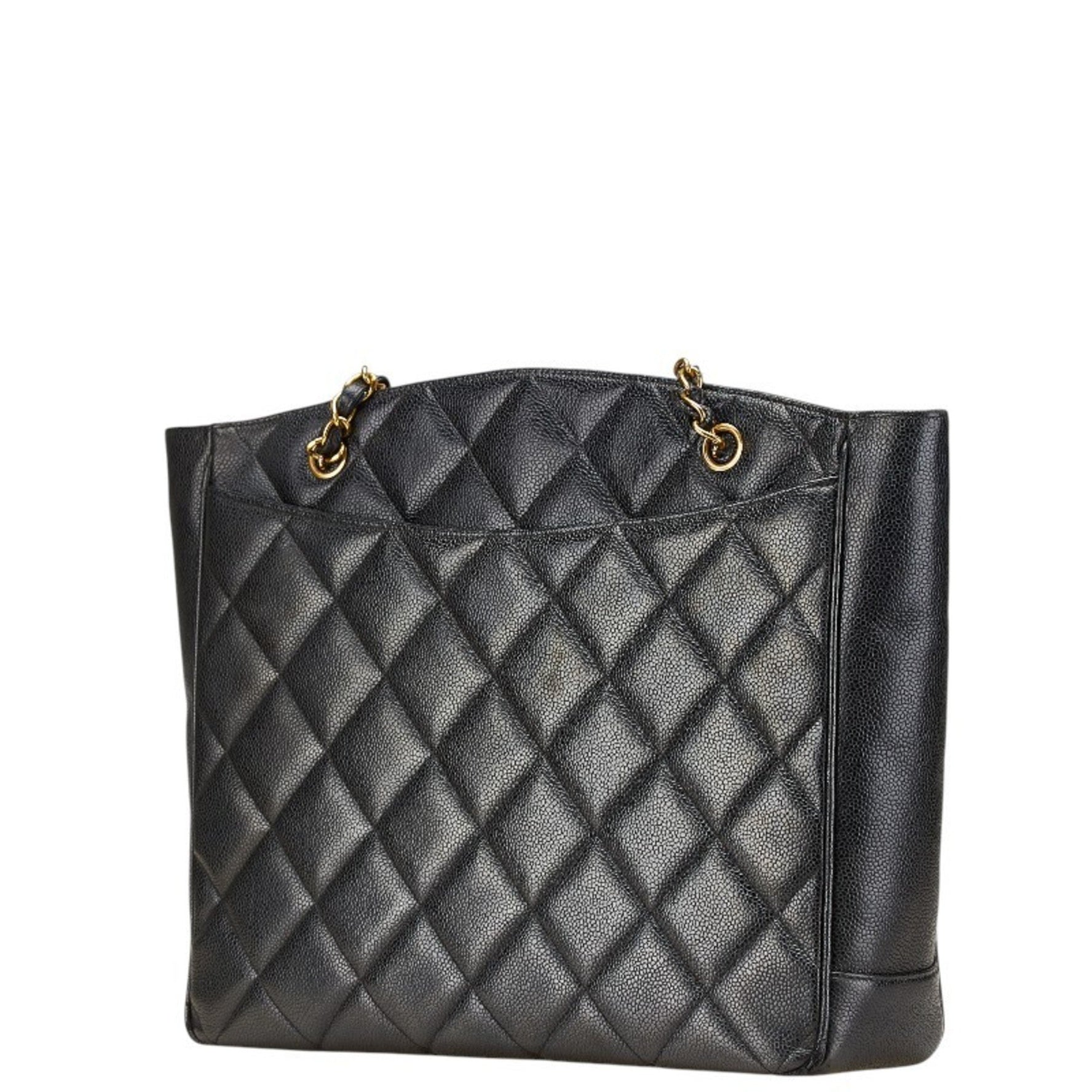 CHANEL Matelasse Coco Mark Chain Tote Bag, One-Shoulder Caviar Skin