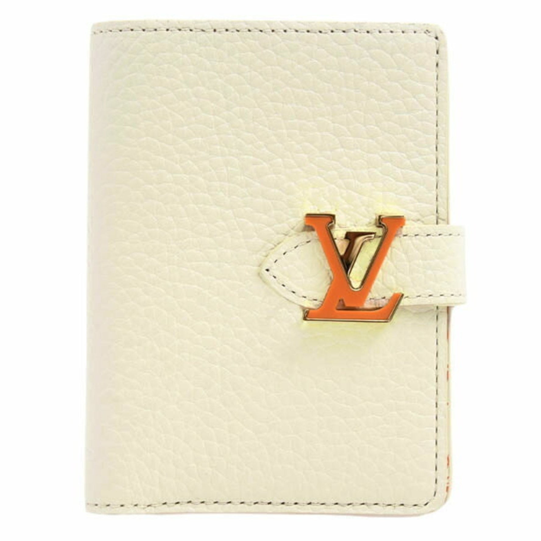 Louis Vuitton Wallet Vertical Compact Bi-fold Taurillon Leather White
