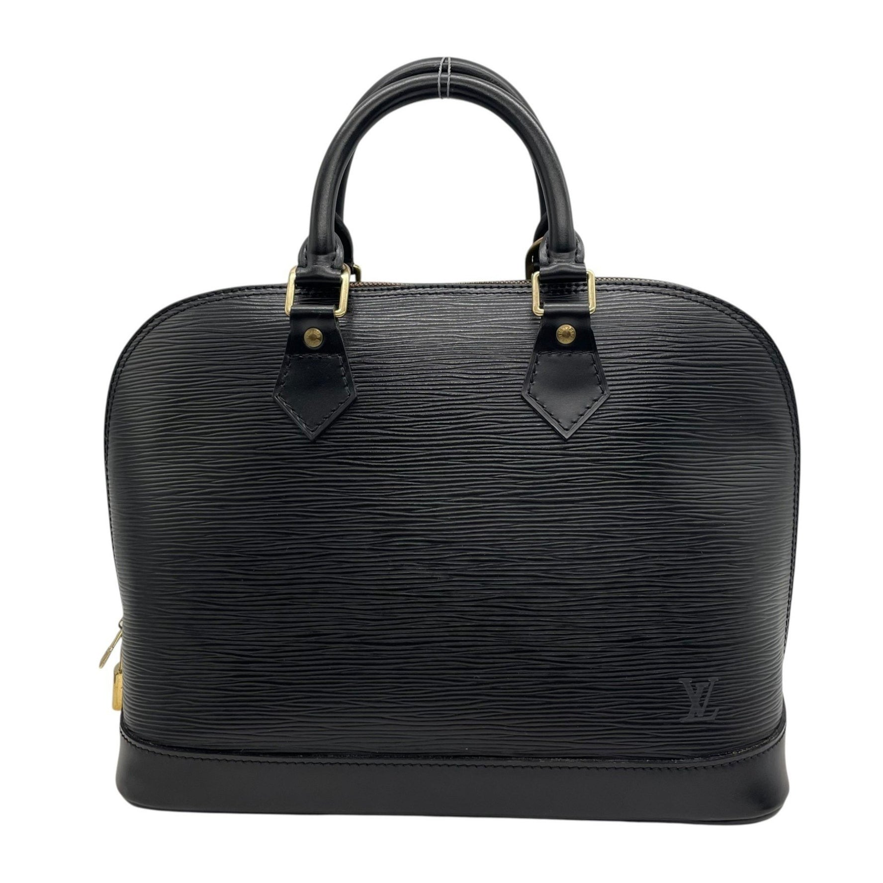 LOUIS VUITTON Epi Alma 2-Way Handbag/Shoulder Bag in Black Noir with Leather and Gold Hardware, M52142, Men's, Size B