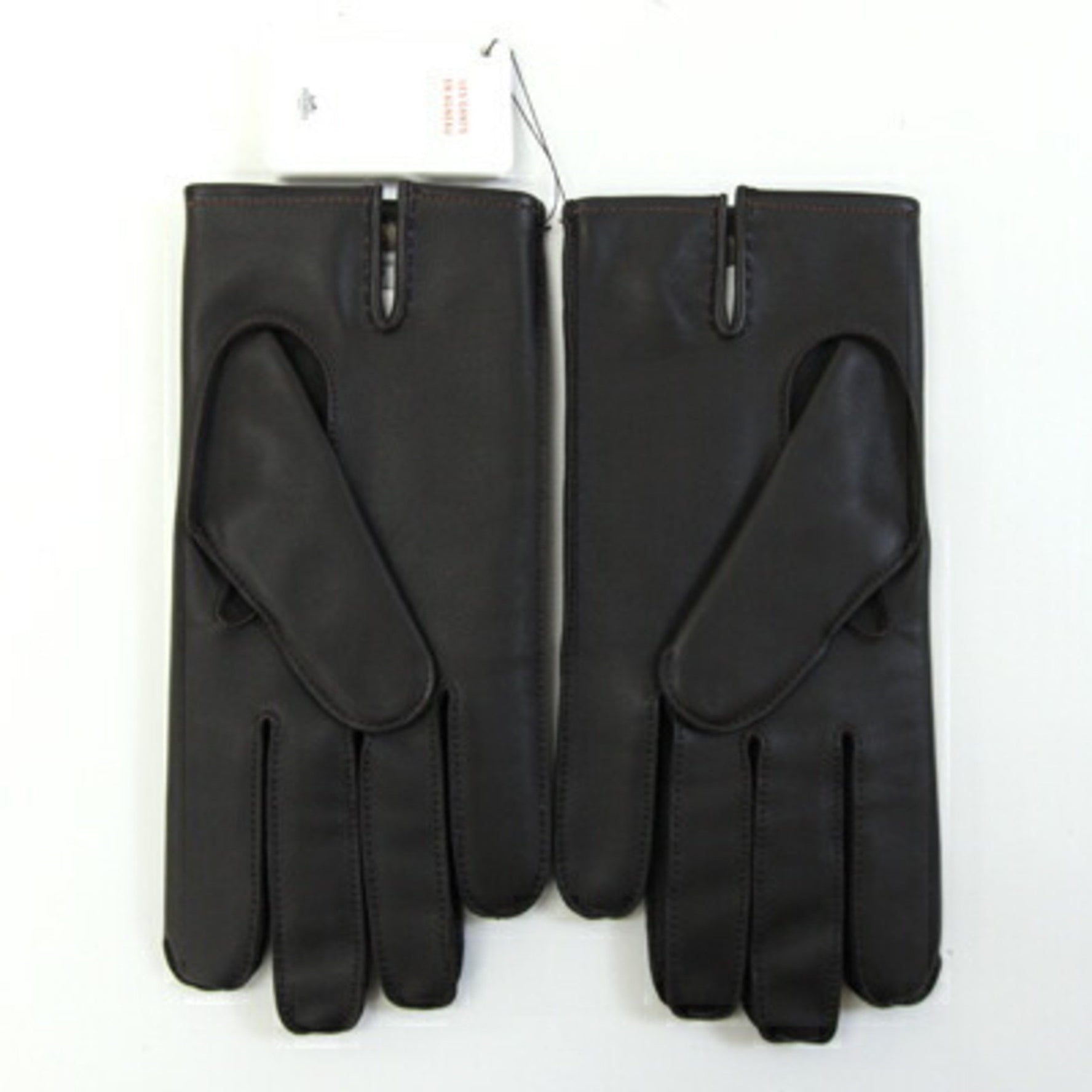 Hermes Hermès Joshua Gloves, Mocha Anjou Glacé Cashmere, Size 8.5, Dark Brown
