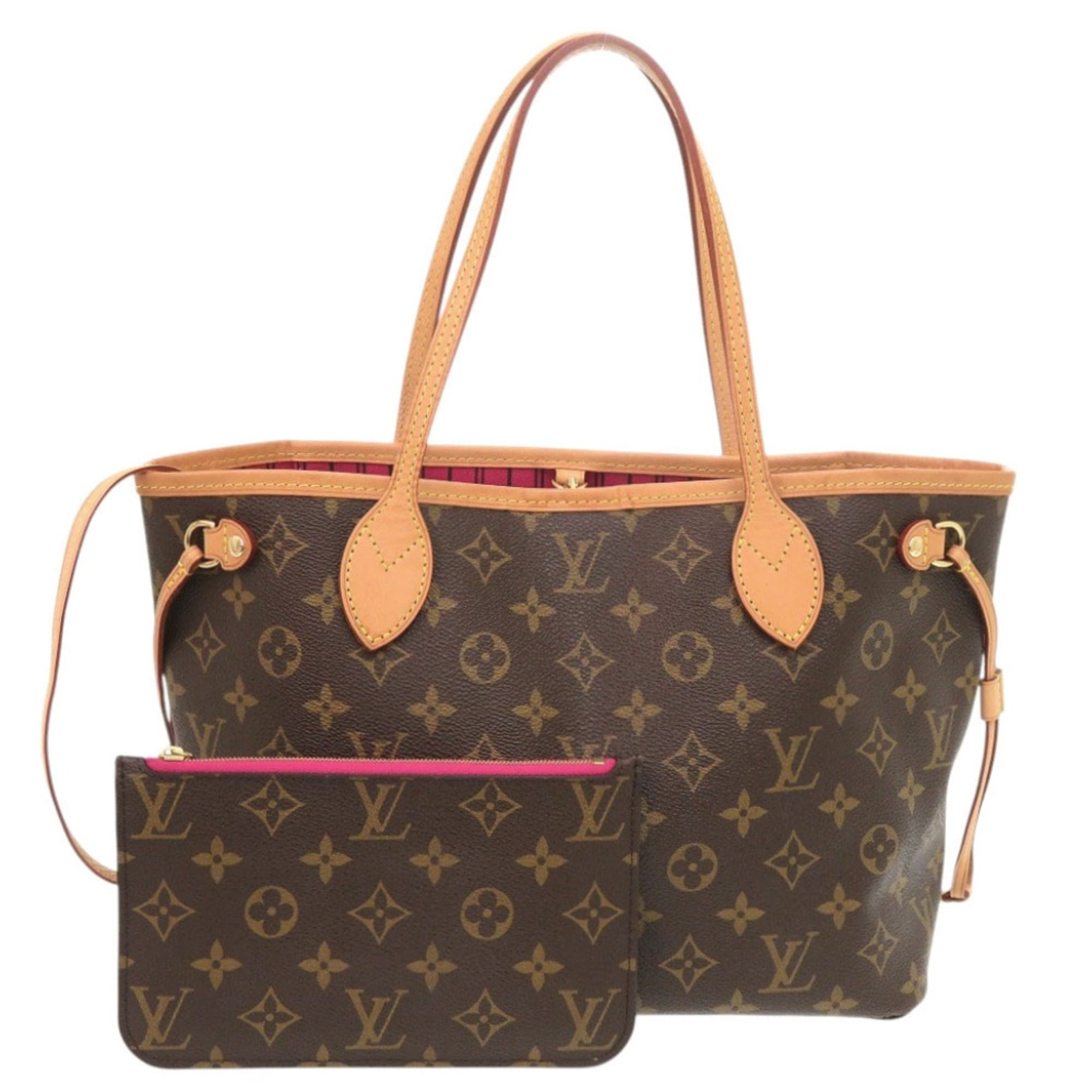 Louis Vuitton Neverfull PM Pivoine Tote Bag with Pouch 1196 LOUIS VUITTON