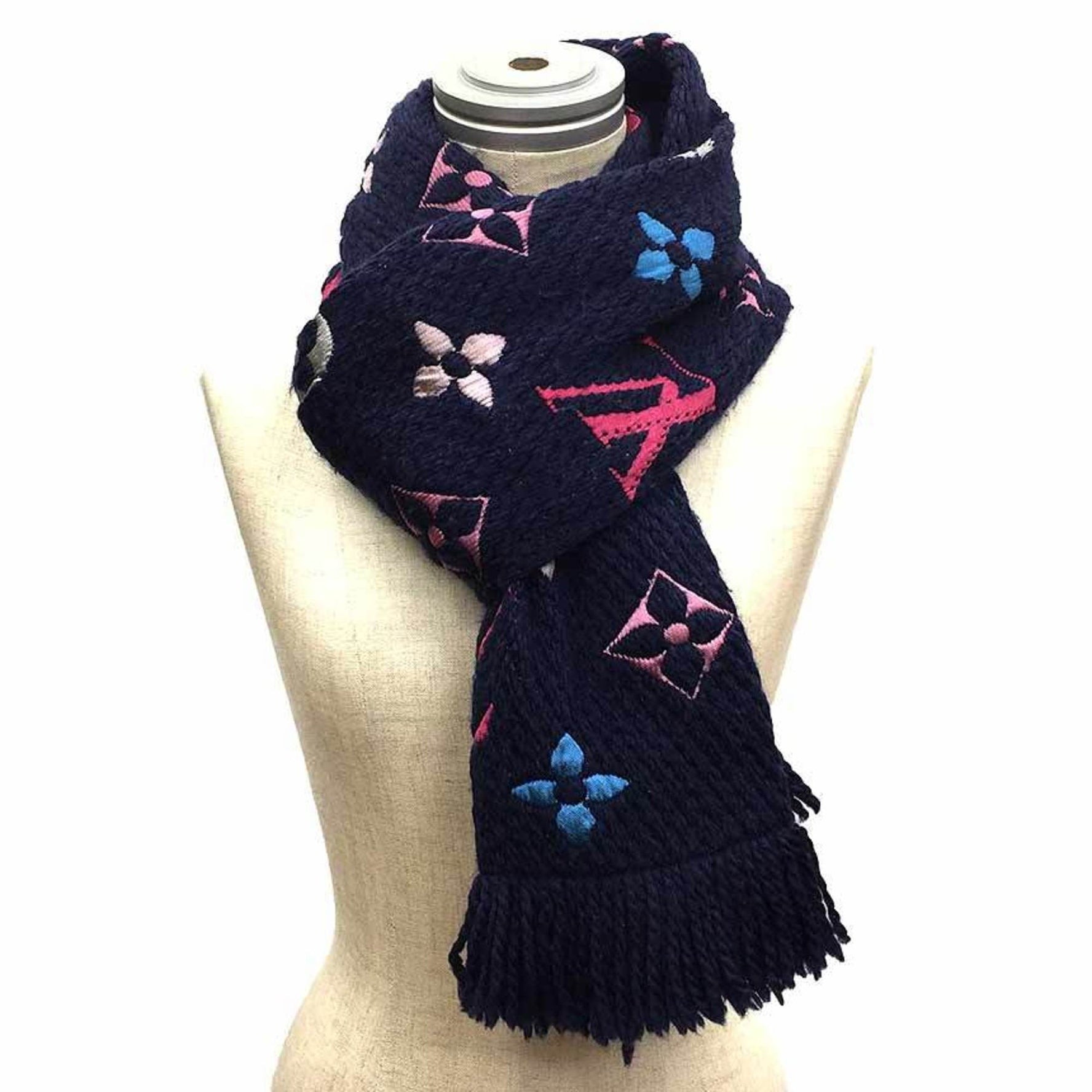 Louis Vuitton Echarpe Mania Rainbow Monogram Scarf Wool x Silk