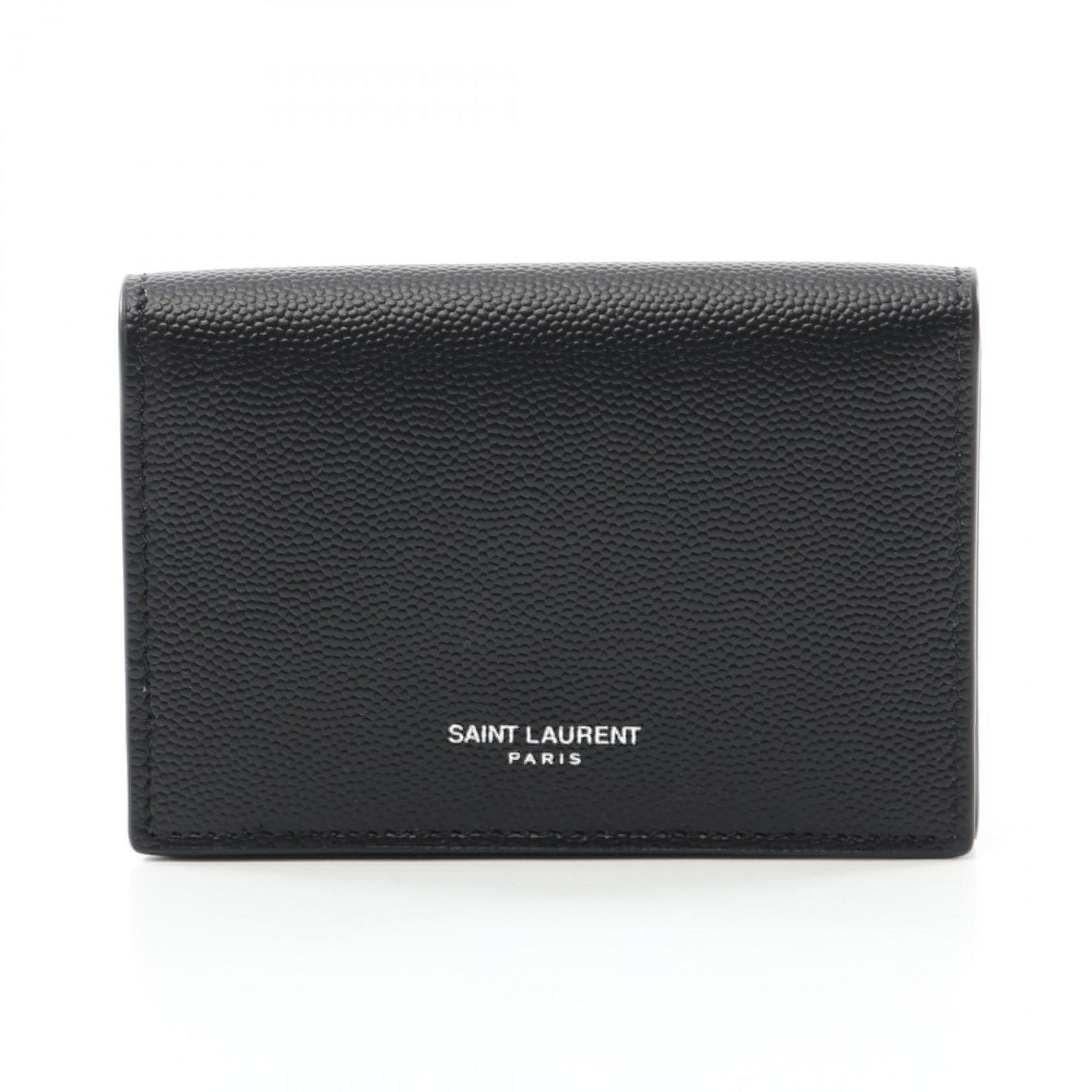 Saint Laurent SAINT LAURENT Business Card Holder/Card Case Leather Men's Black 469338BTY7N1000