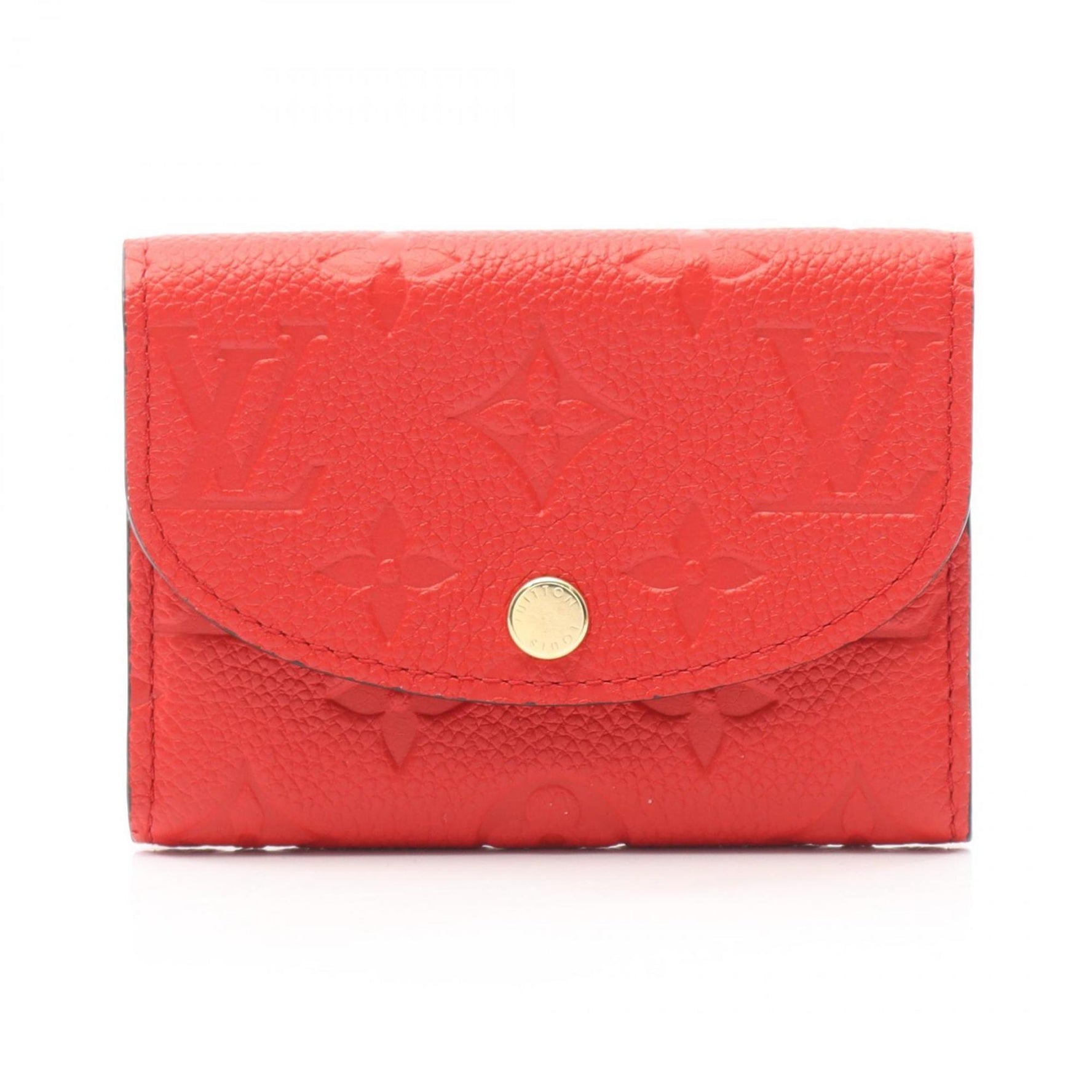 Louis Vuitton Porte Monnaie Rosari Bifold Wallet Leather Monogram Empreinte Red