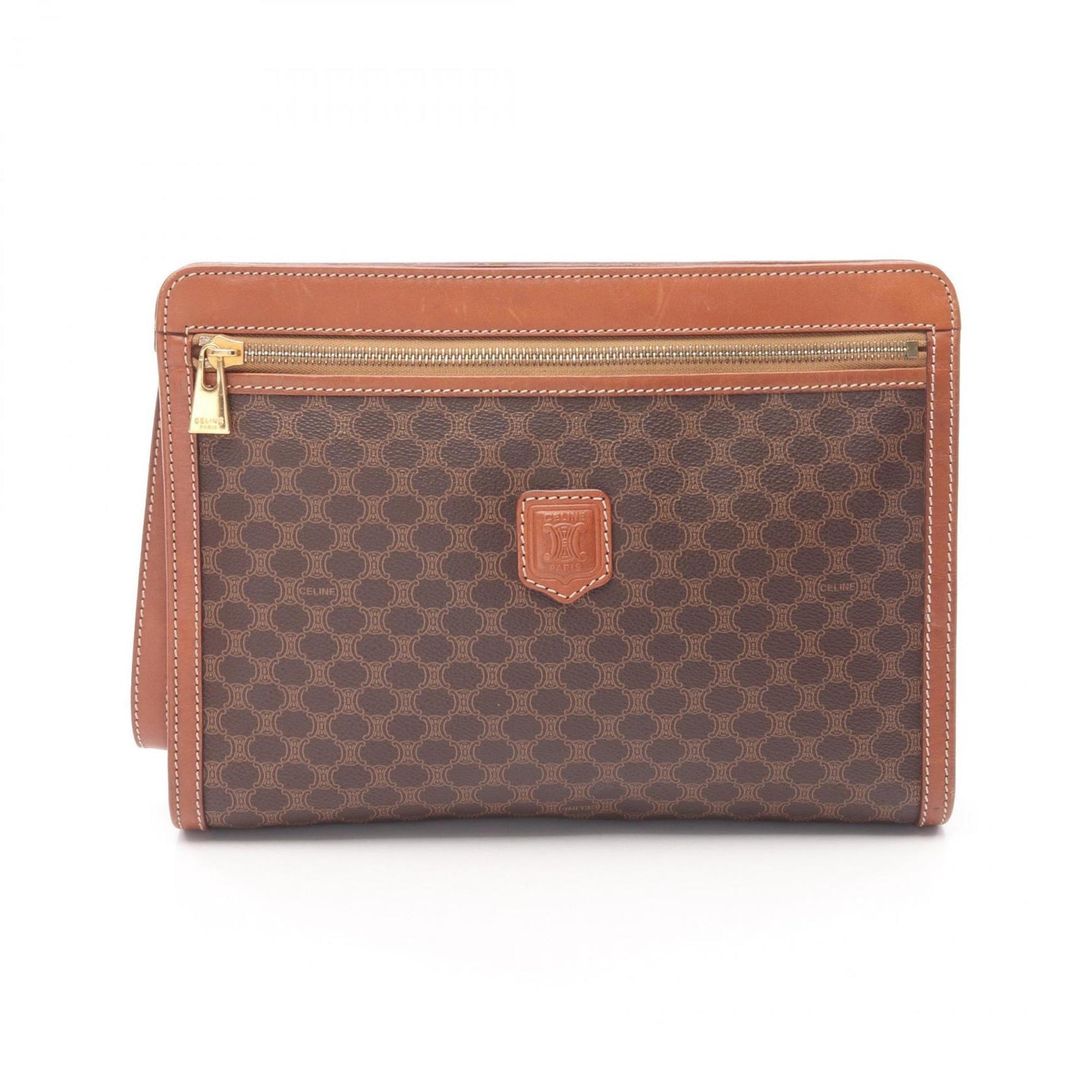 Celine Macadam Second Bag/Clutch Bag, PVC-Coated Canvas and Leather
