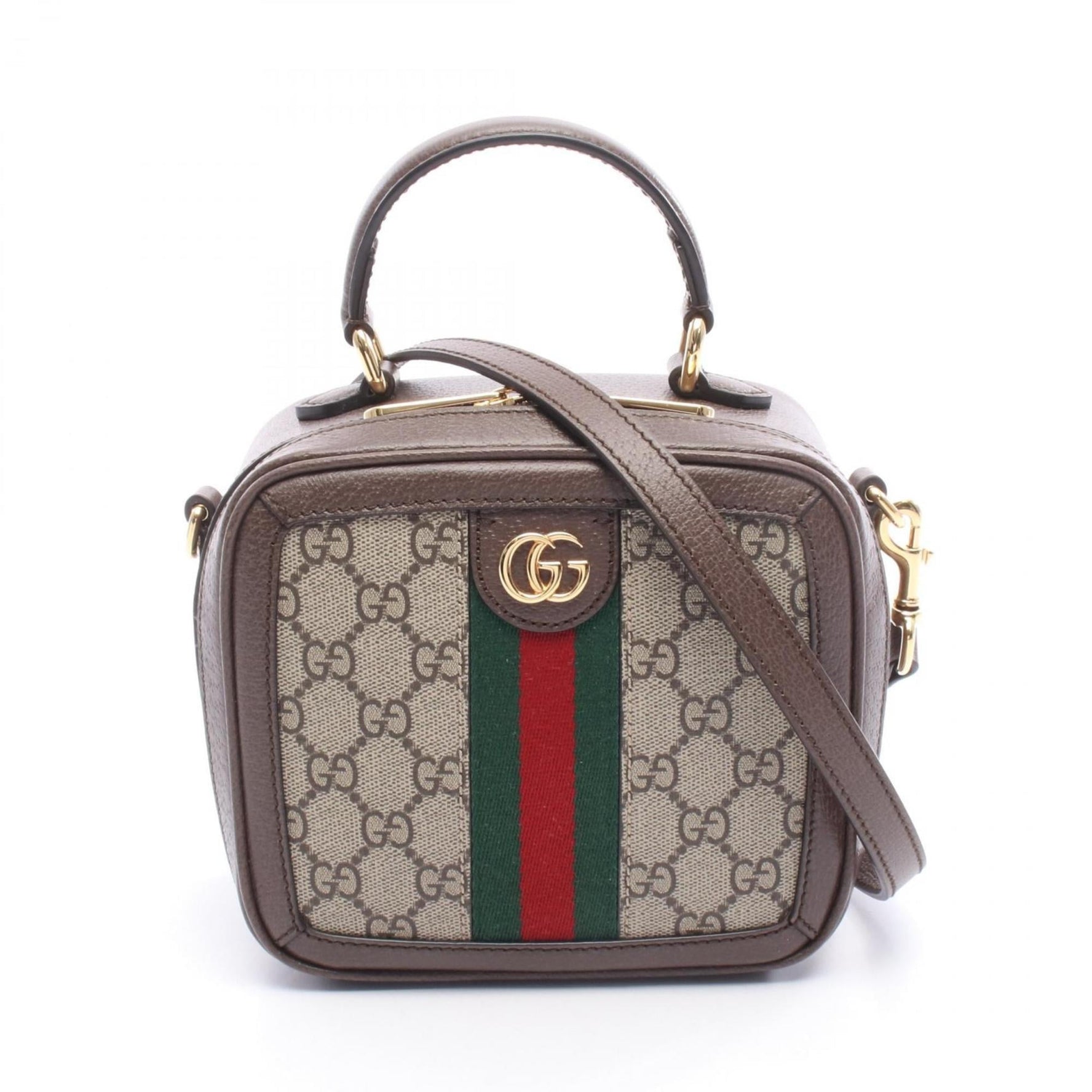 Gucci Ophidia Mini Top Handle Handbag, Coated Canvas and Leather, Beige, Brown, Multicolor