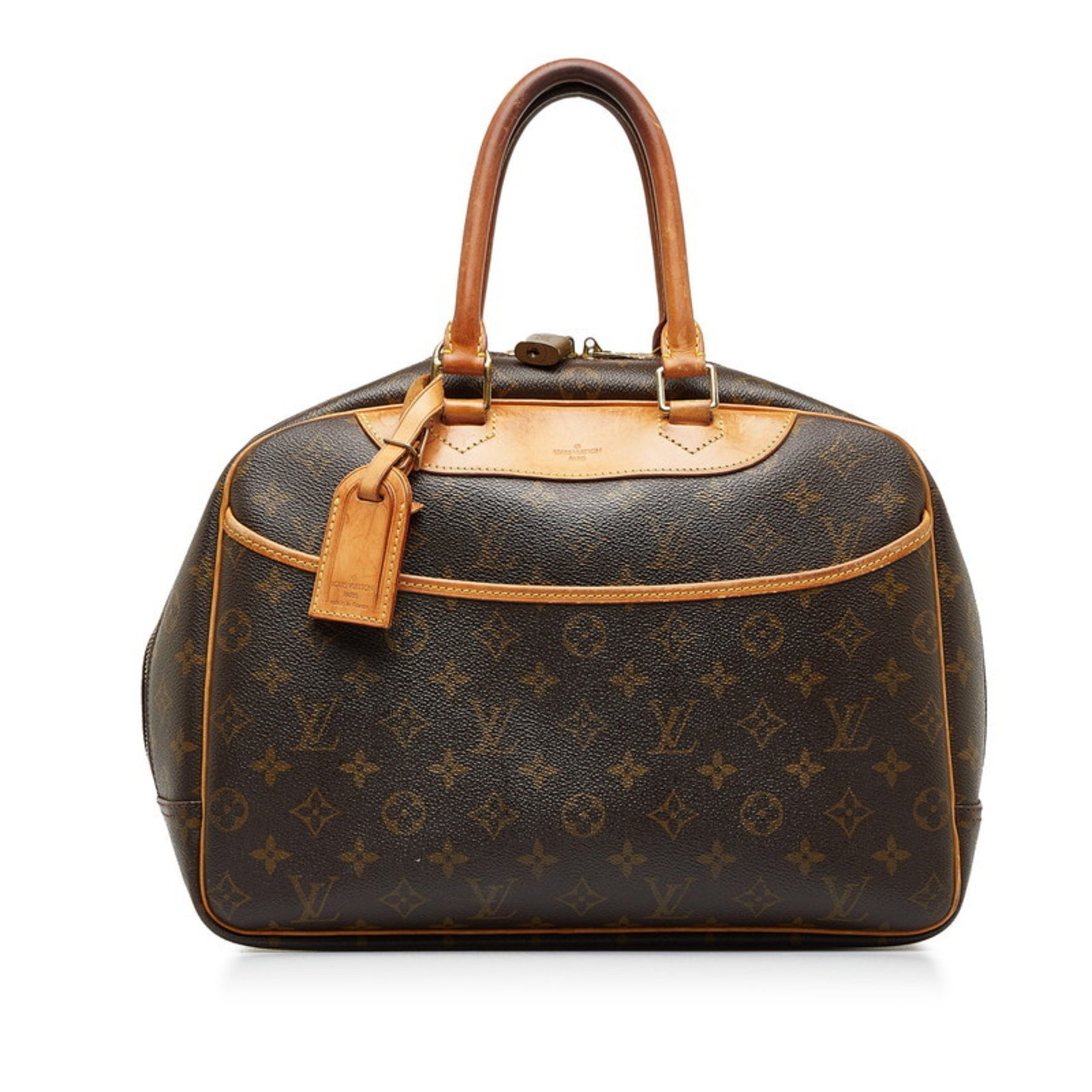Louis Vuitton Monogram Deauville Handbag M47270 Brown PVC Leather Women's LOUIS VUITTON