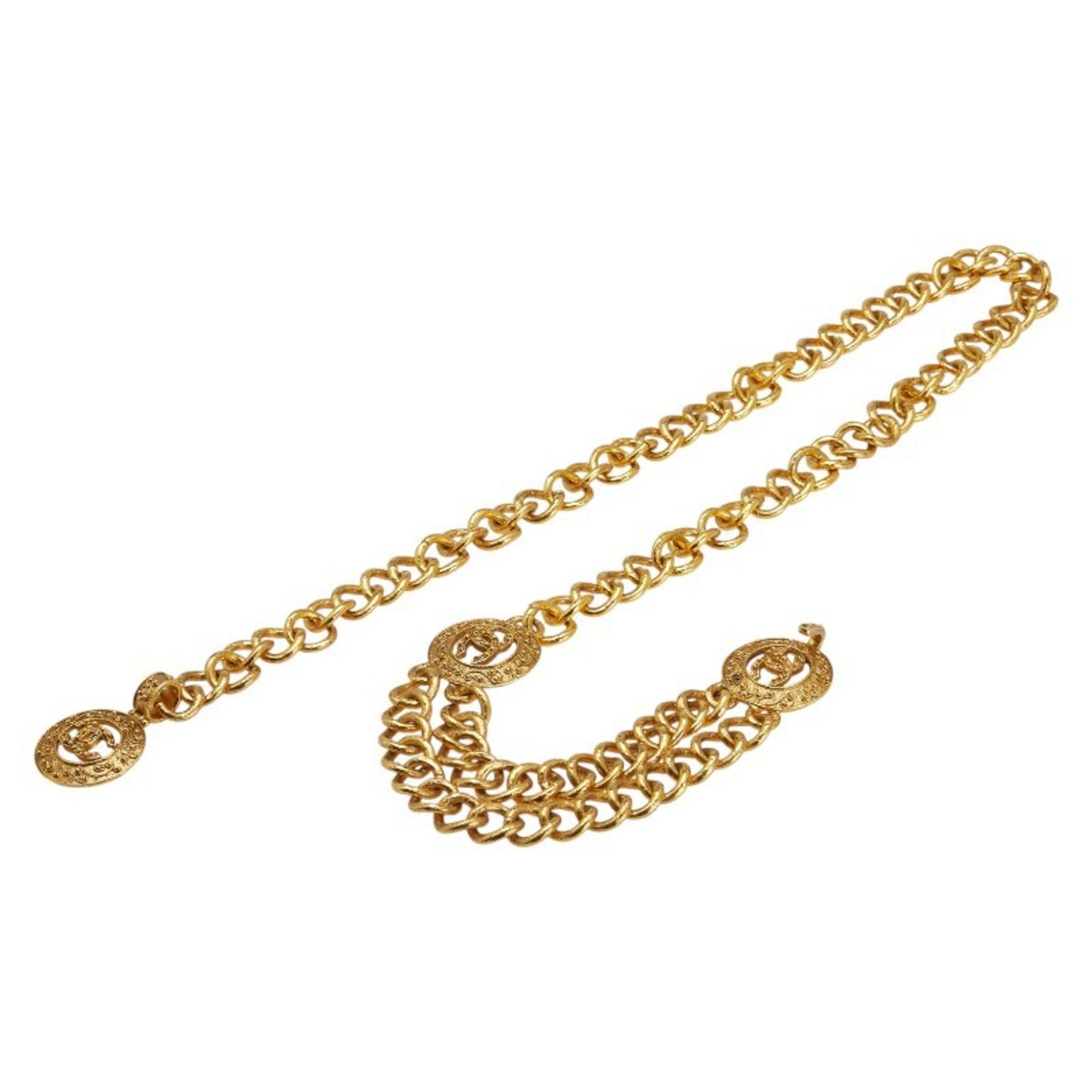 Vintage Chanel Coco Mark Chain Belt, Plated