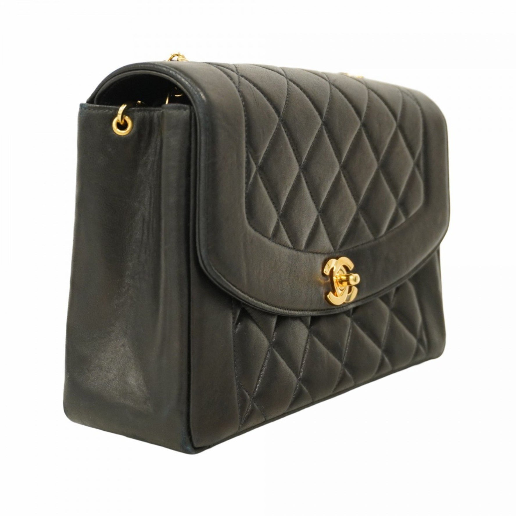 Chanel Diana Matelasse Chain Shoulder Bag in Lambskin