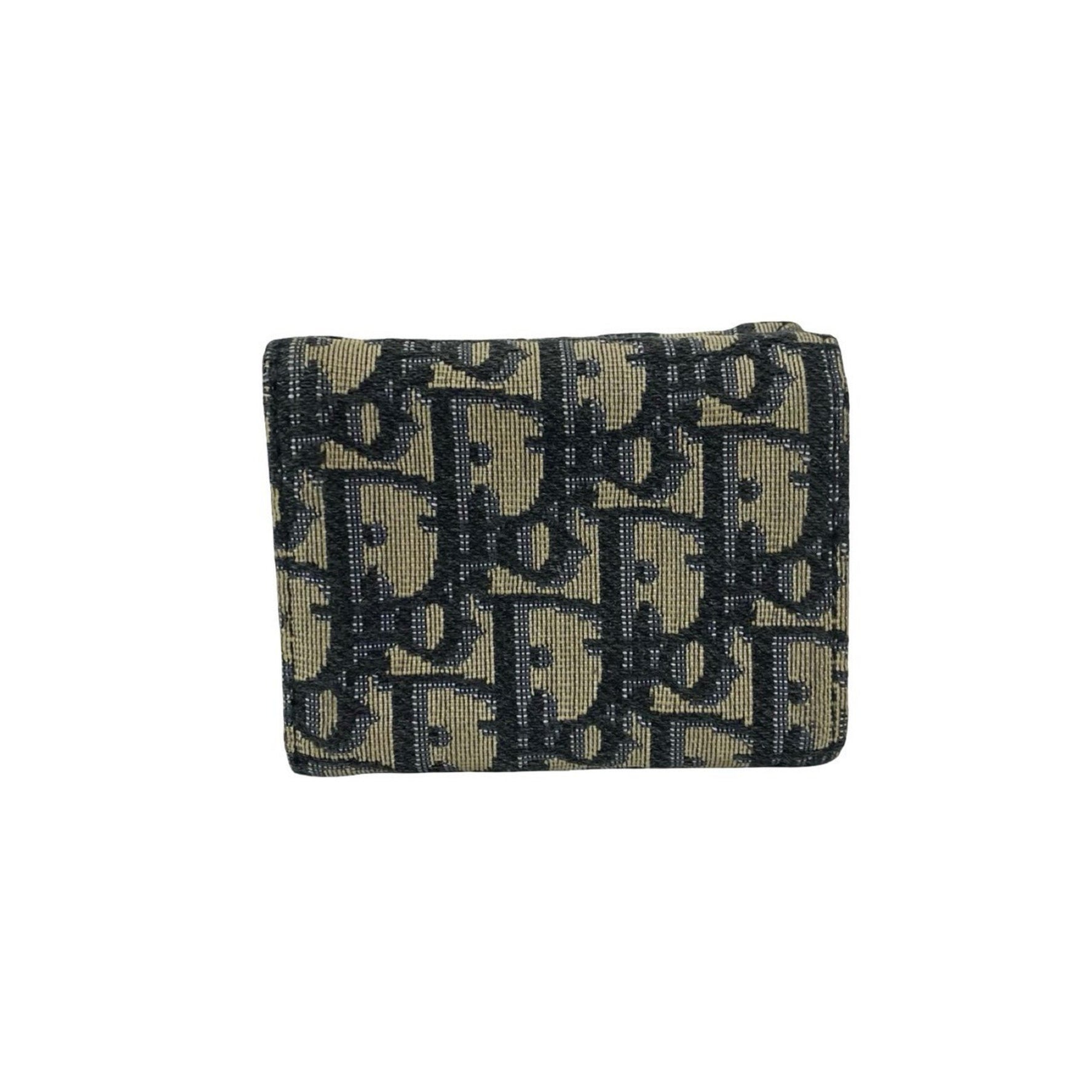 Christian Dior Trotter Print Canvas and Leather Tri-fold Wallet, Mini