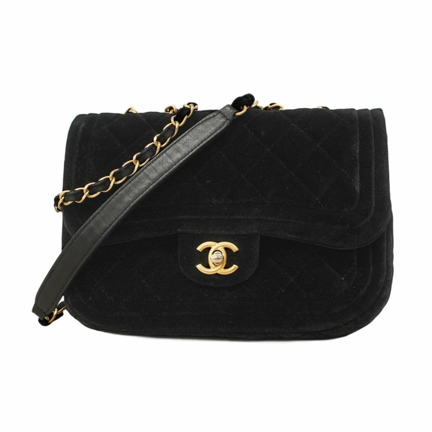 Chanel Matelasse Shoulder Bag with Double Chain, Velvet