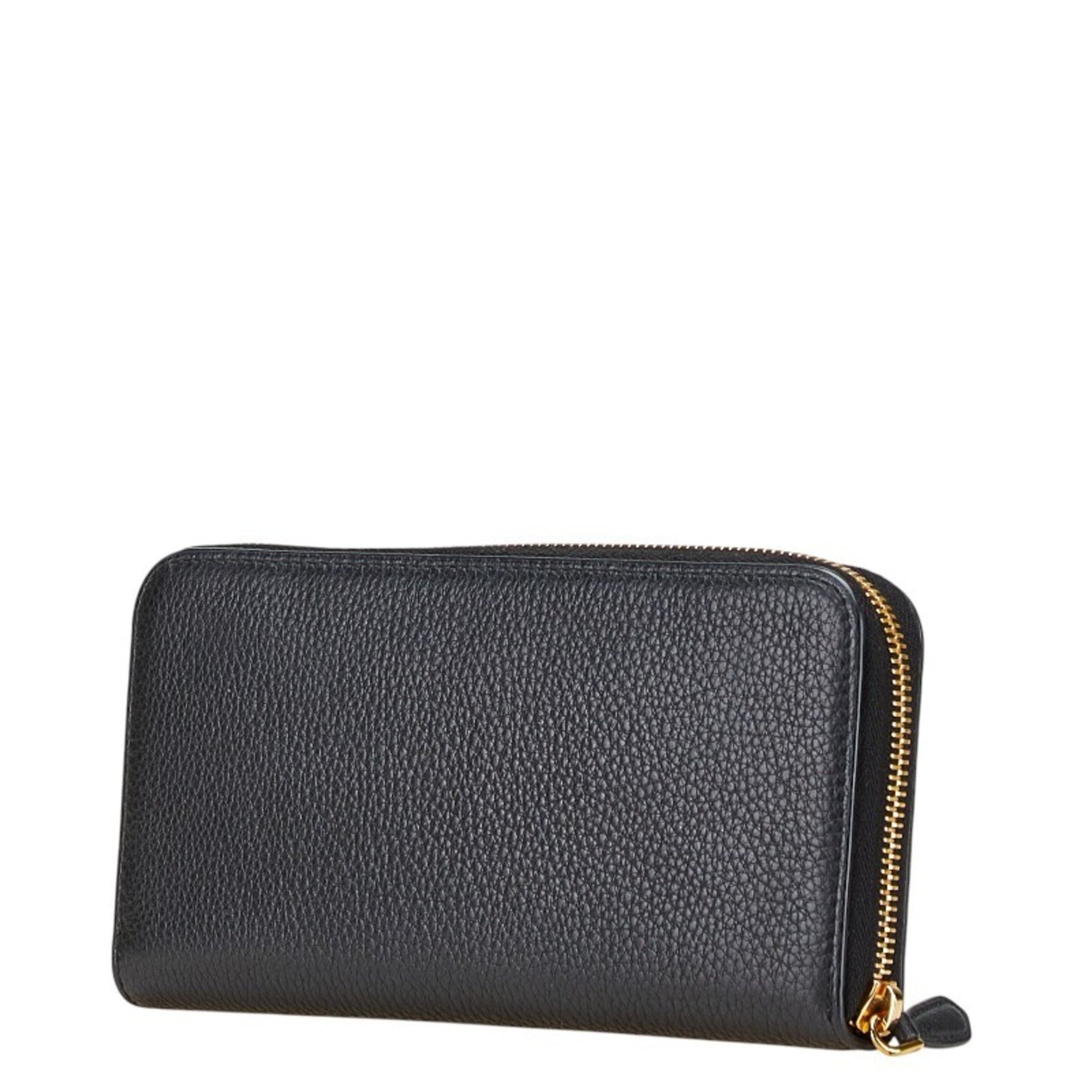 Prada Leather Round Zip Wallet