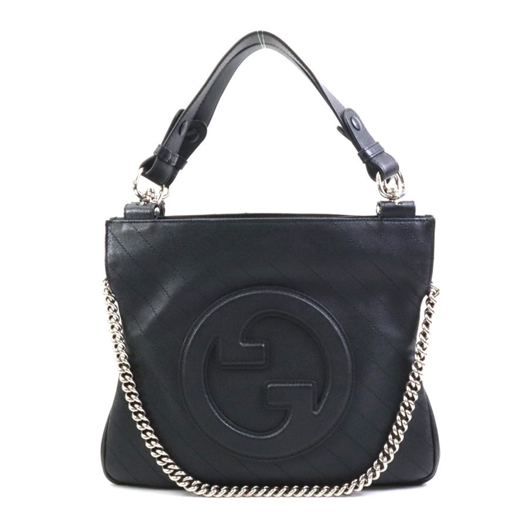 GUCCI Shoulder Bag Blondie Small Tote Leather Black Women's 99942g