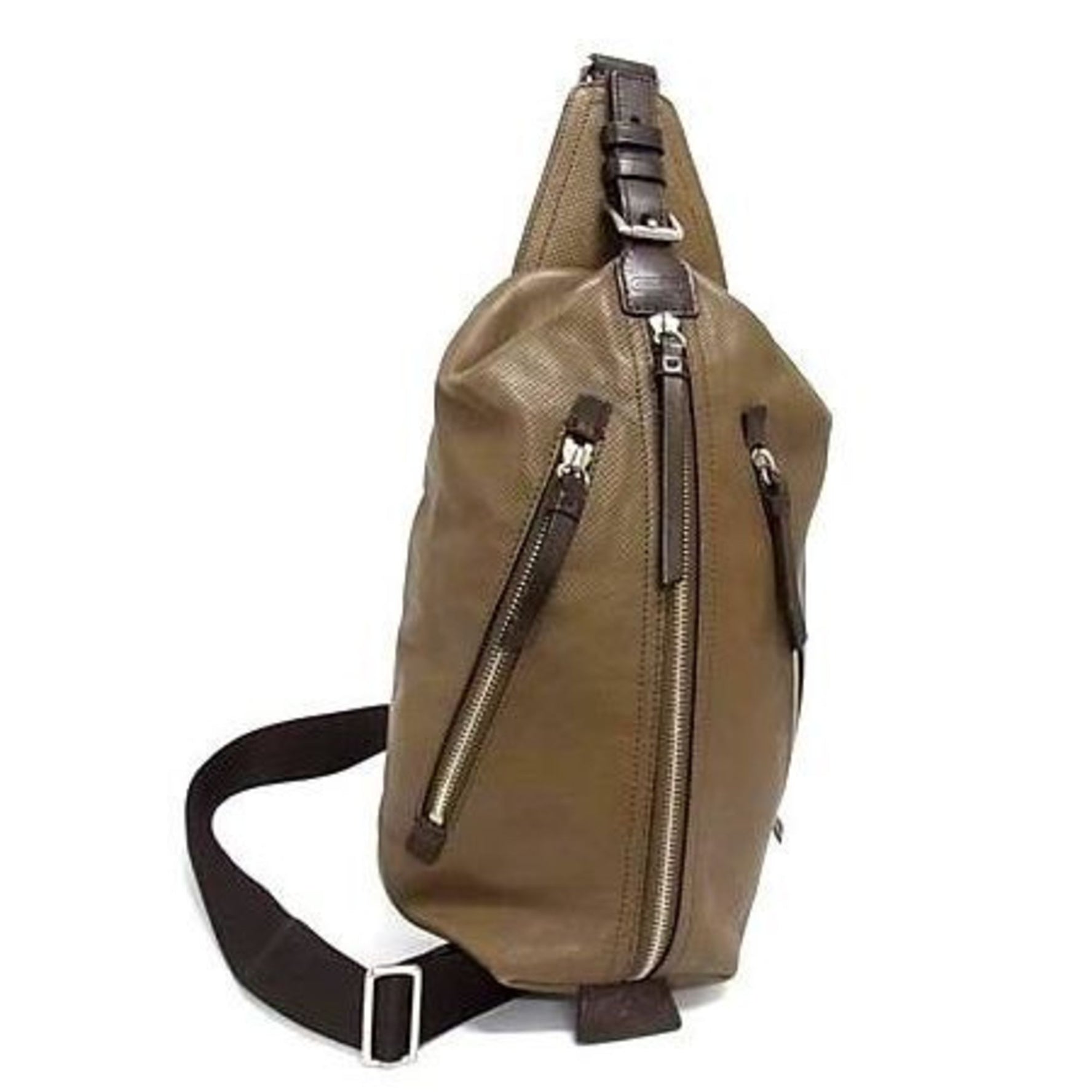 COACH Body Bag Leather Men's Perforated Crossbody