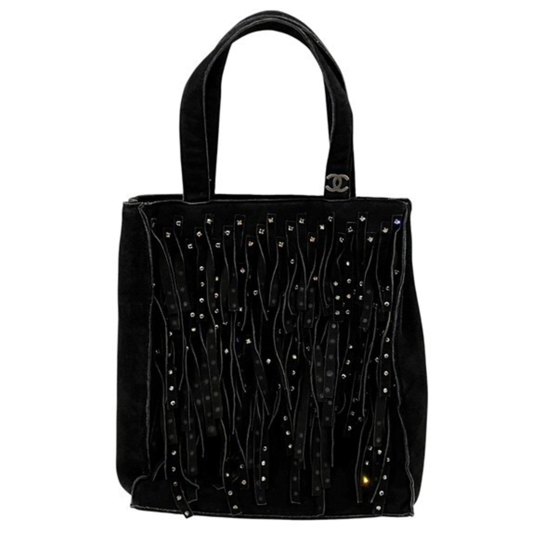 CHANEL Rhinestone Suede Bag Handbag for Women