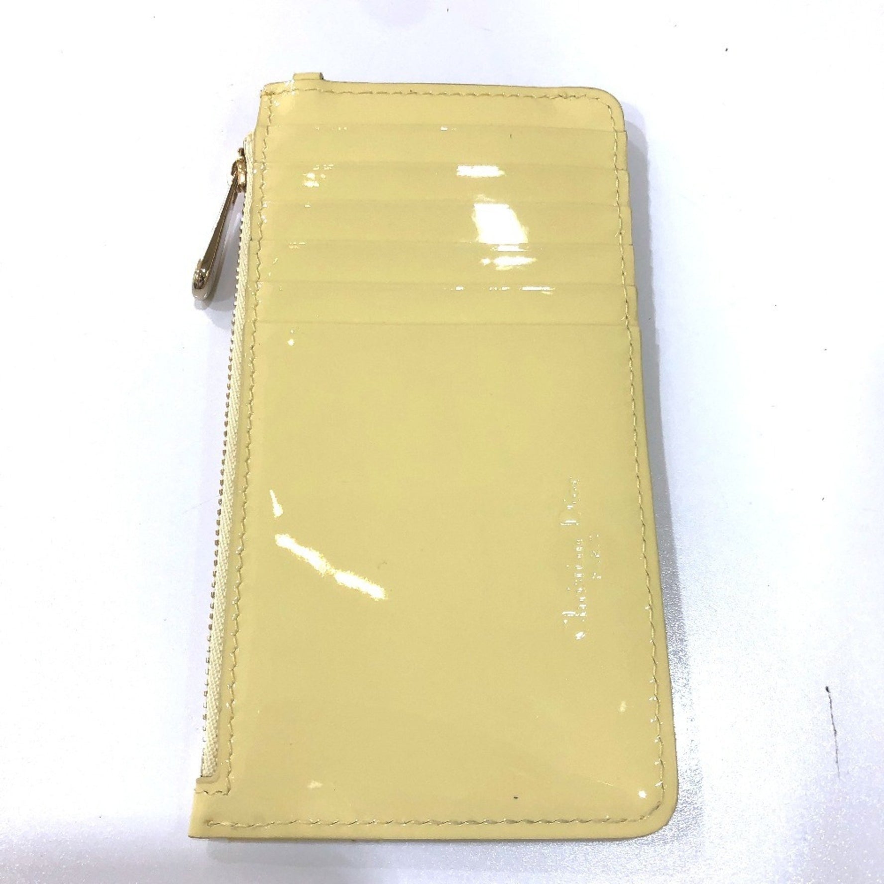 Christian Dior Dior Cannage Card Case, Business Holder, Patent Leather Coin Enamel