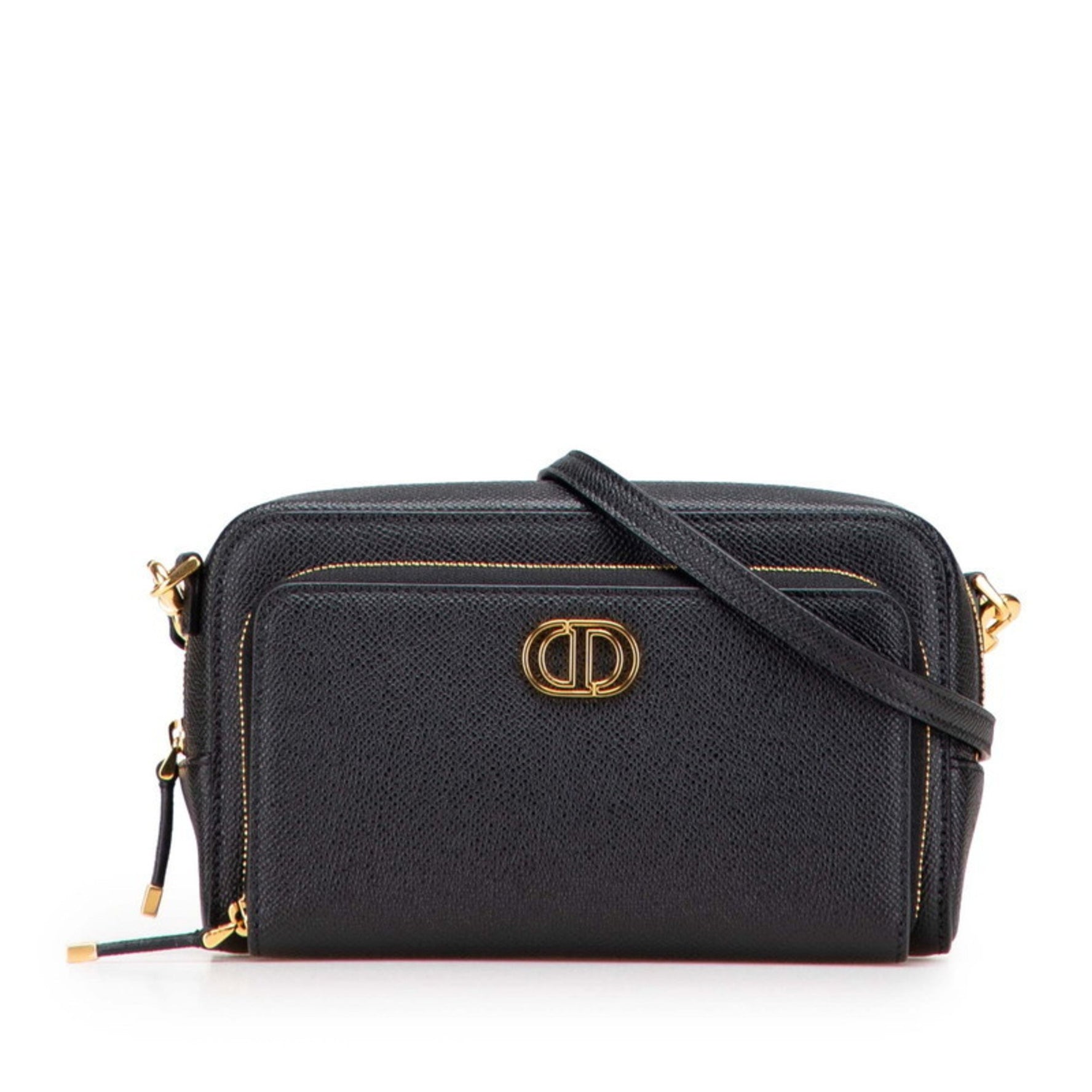 Christian Dior Dior Caro double pouch shoulder bag in leather .