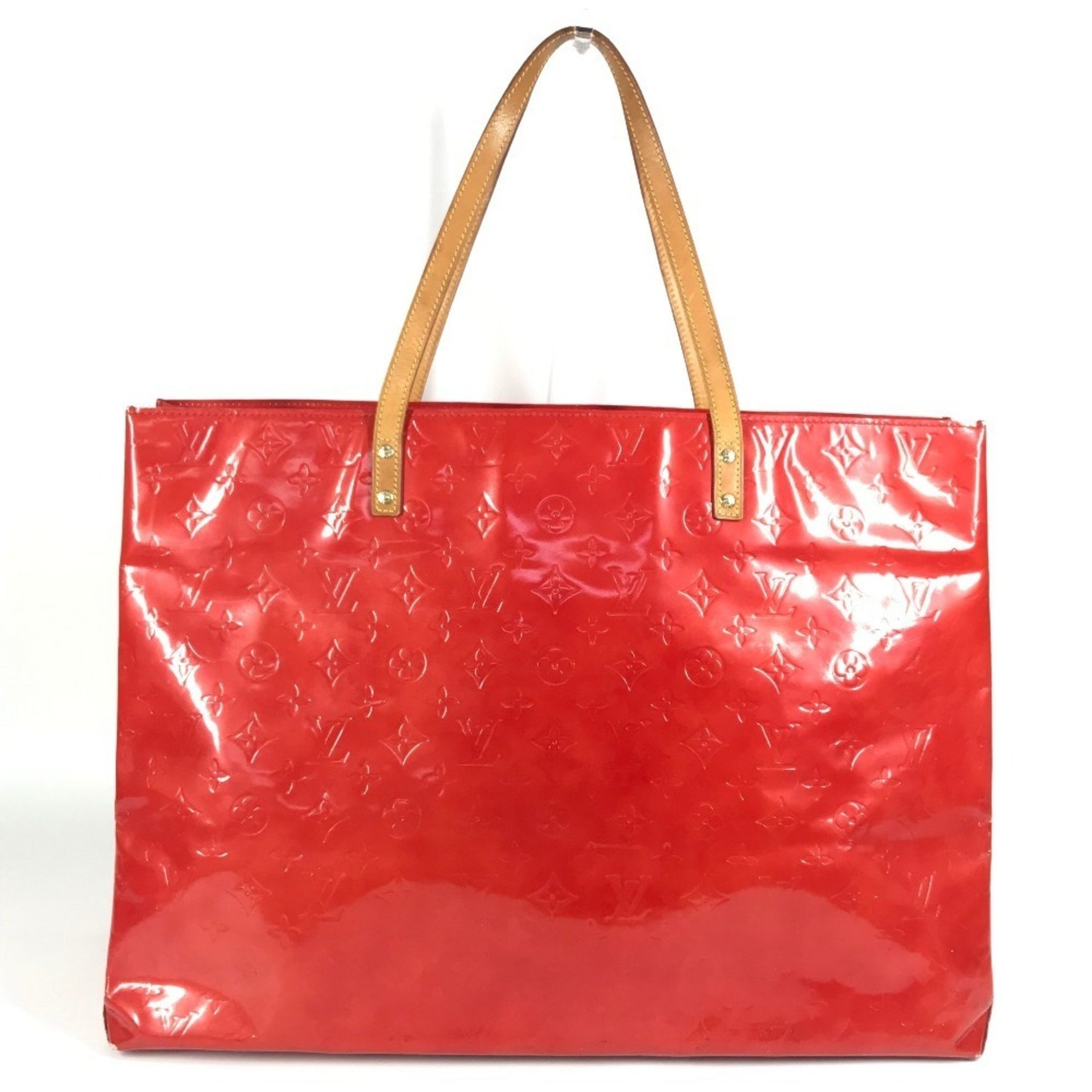 LOUIS VUITTON Monogram Vernis Reed GM Shoulder Tote Bag/Boston Bag/Shoulder Bag in Canvas, Rouge Red