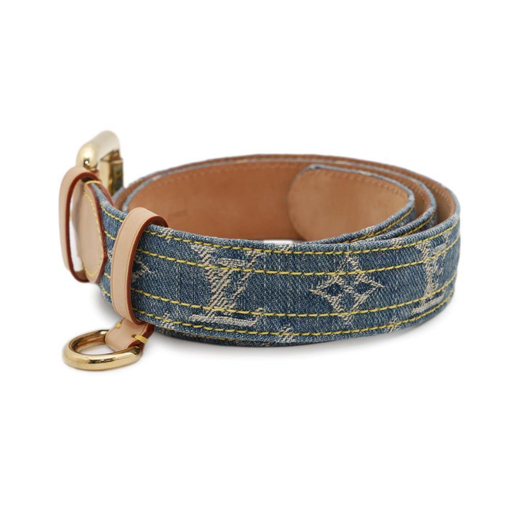 Louis Vuitton Belt Monogram Denim Santur Size 80