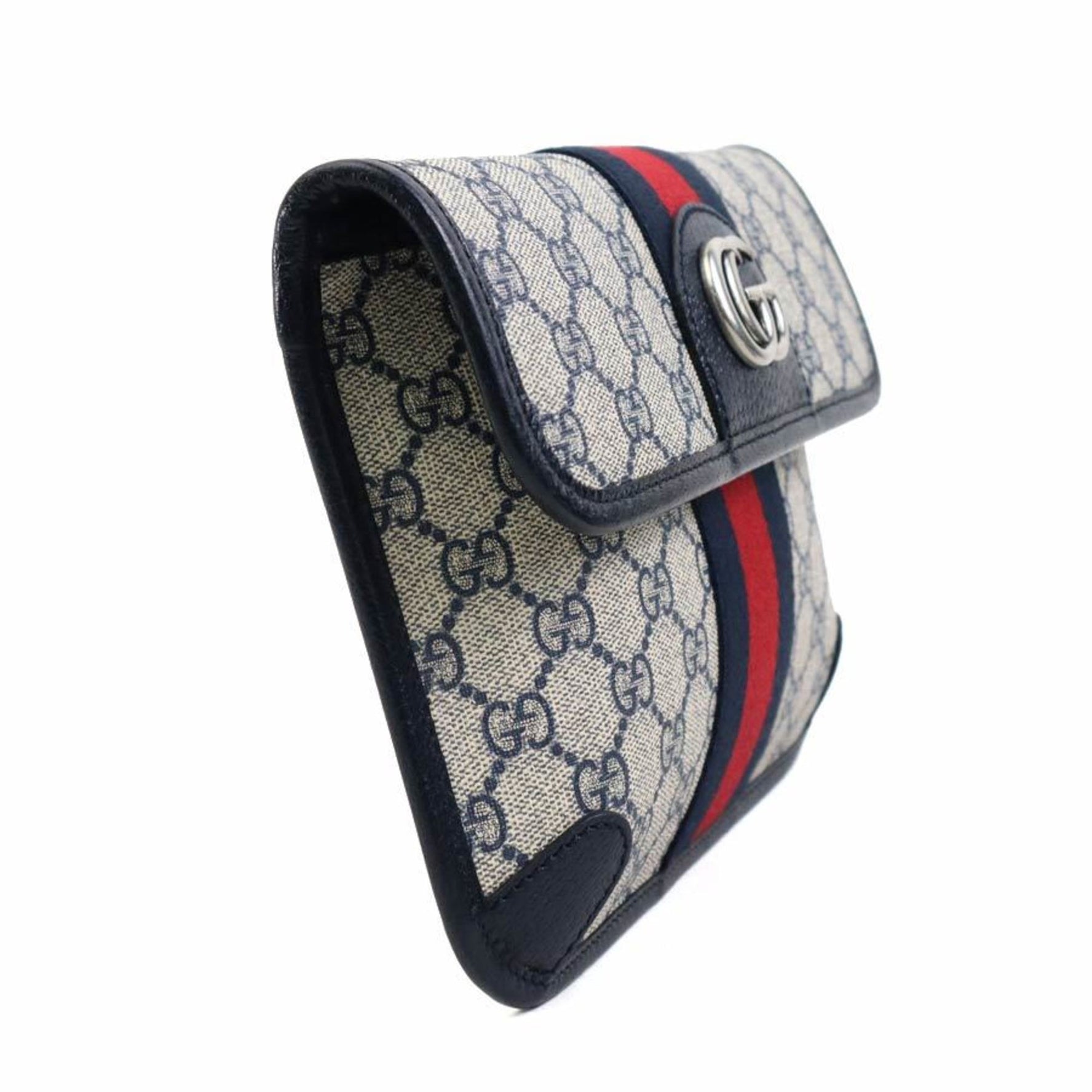 GUCCI Waist Bag Belt Ophidia GG Supreme Canvas Silver Men's