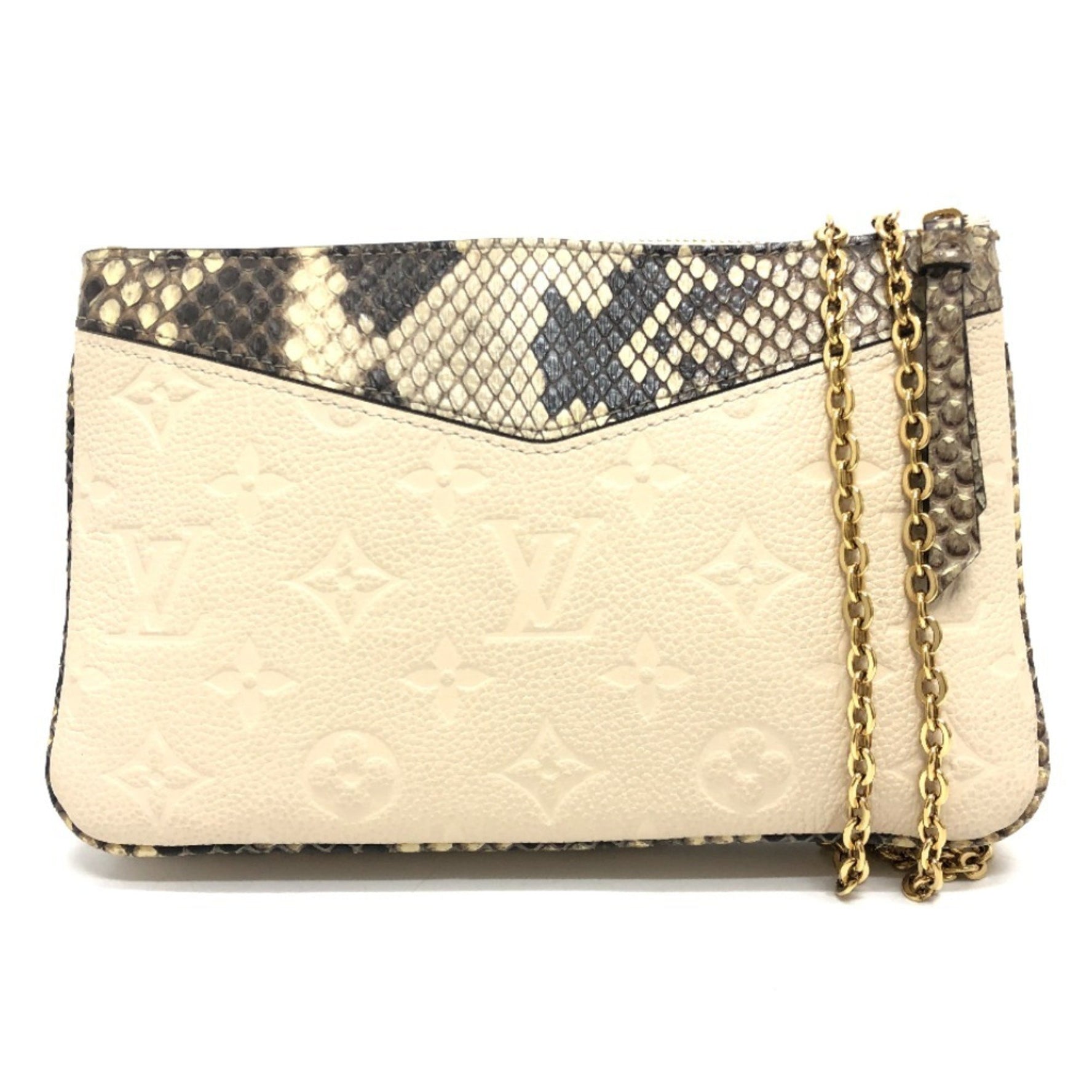 LOUIS VUITTON N96322 Pochette Double Zip 2-Way Bag, Shoulder Leather, Women's, Beige