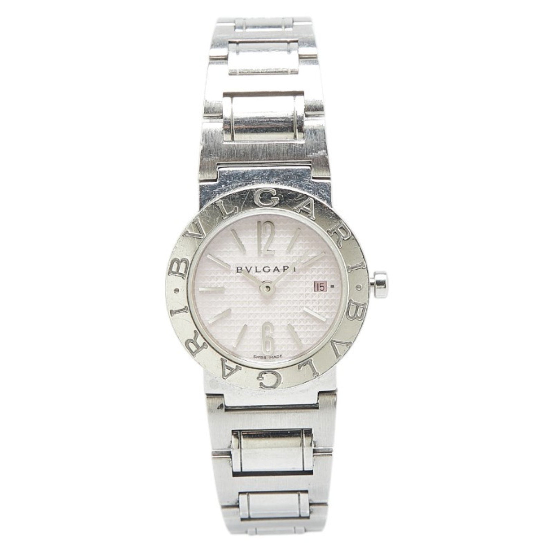 BVLGARI Watch BB26 Quartz Pink Dial Stainless Steel Ladies