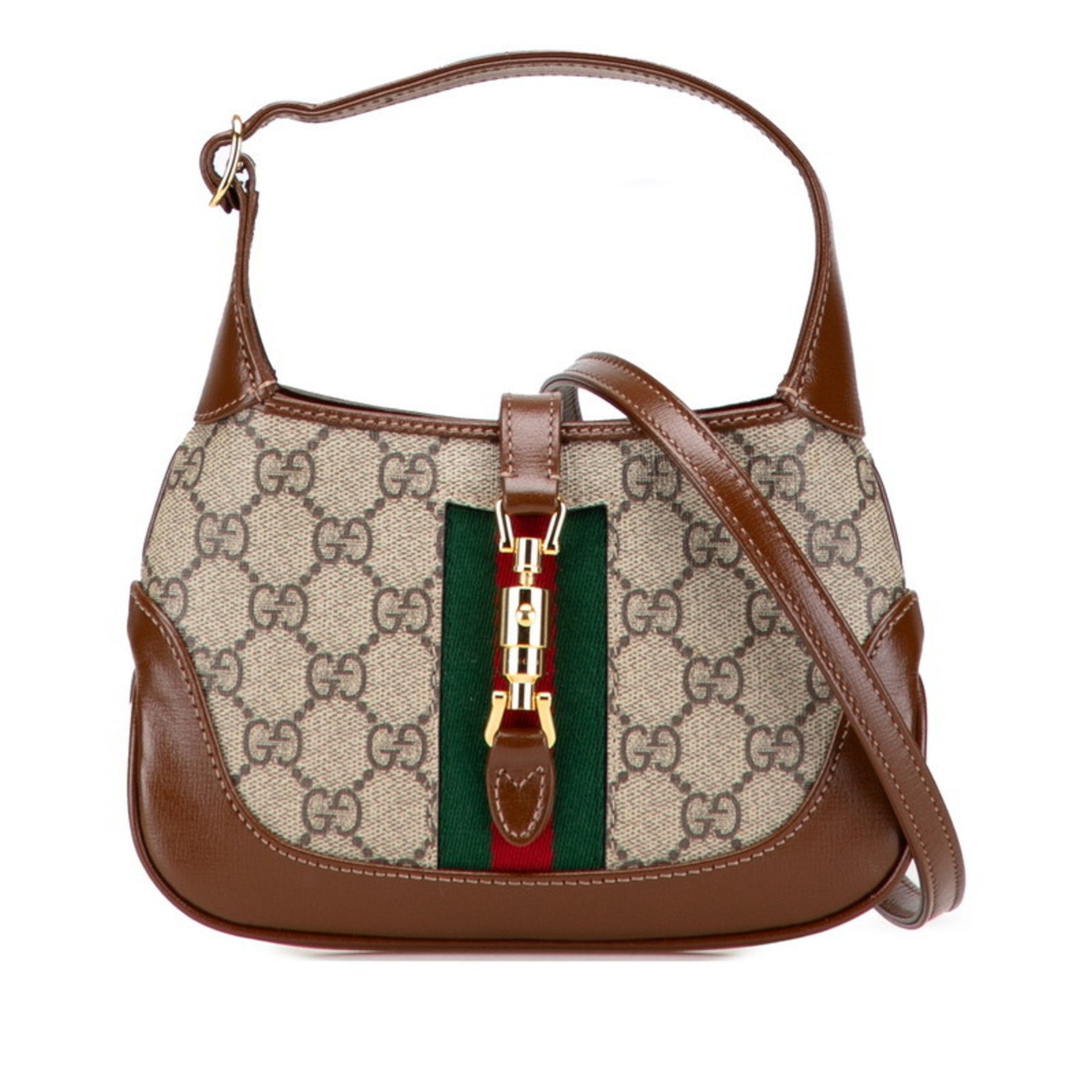 Gucci Jackie 1961 Mini GG Supreme Ophidia Handbag/Shoulder Bag, Beige Multicolor Leather