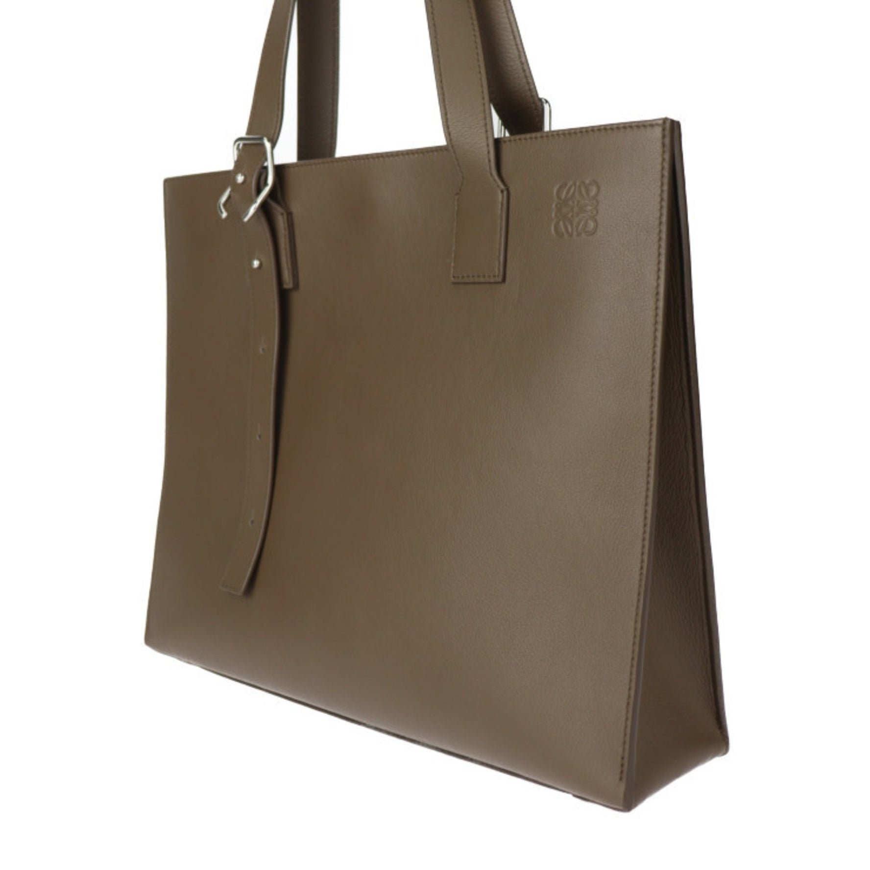 LOEWE Buckle Horizontal Tote Bag B692K96X06 Brown Calfskin Leather Shoulder Bag/Handbag R2408123008022