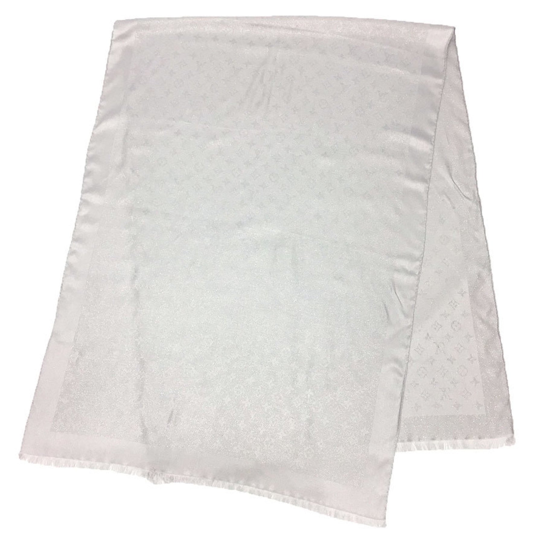 Louis Vuitton Monogram Stole M75236, Silver with Lamé, Women's Shawl
